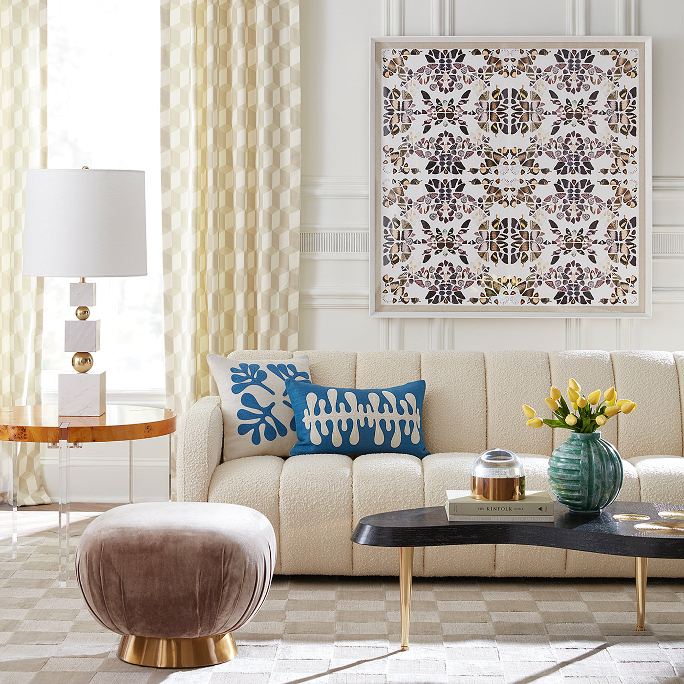 Checkerboard Hand Loomed Rug - Non-Slip Bohemian Style Area Rug for Living Room, Bedroom, Nursery - Perfect for Home Decor & Cozy Spaces