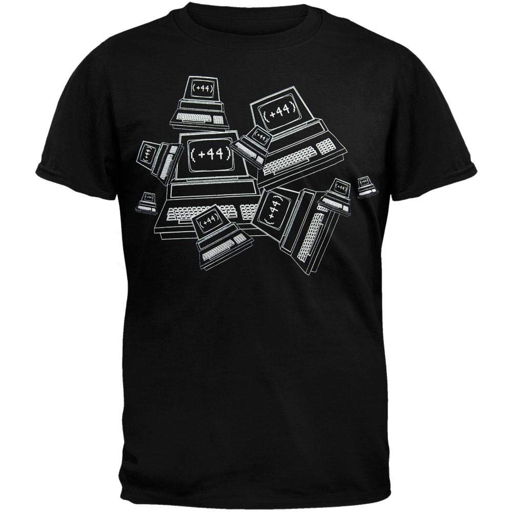 Plus 44 - Black Computer Graphic T-Shirt for Men & Women | Casual Tech Wear for Programmers, Gamers & IT Professionals