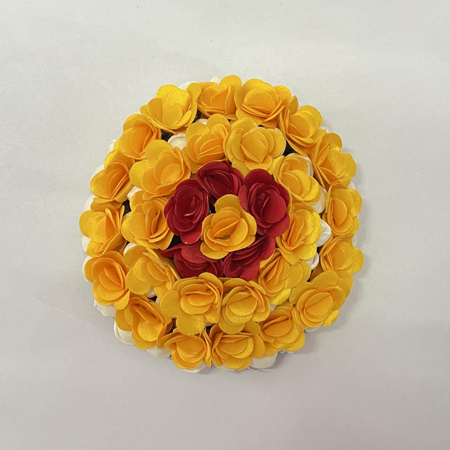Maahal Bridal Bun Juda Gajra Maker - Yellow Floral Hair Accessories for Women & Girls | Wedding, Party & Festival Hair Jewelry
