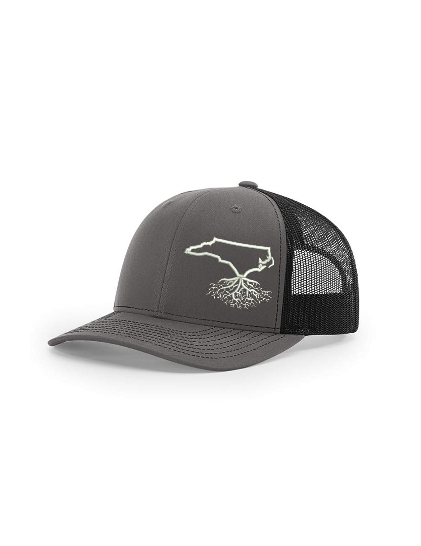 Wear Your Roots Snapback Trucker Hat - Adjustable One Size, North Carolina Charcoal/Black Mesh - Perfect for Casual Outfits, Sports Events & Outdoor Activities