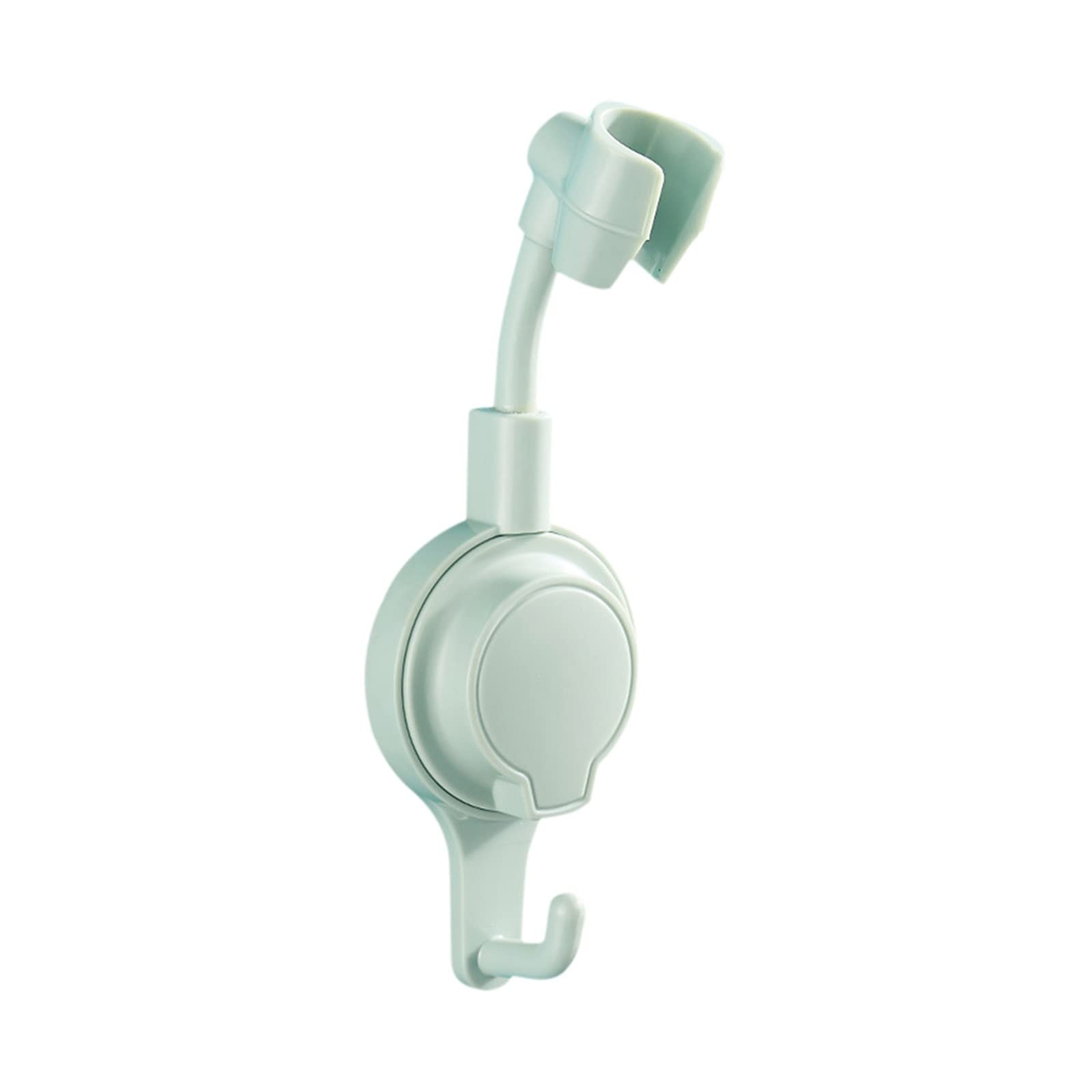 JMUNG Adjustable Shower Head Holder Stand - Wall Mount Suction Cup Bracket for Bathroom, No Drill Punch-Free Installation, Light Green (1 Hook) - Perfect for Handheld Showerheads in Small Bathrooms & RVs