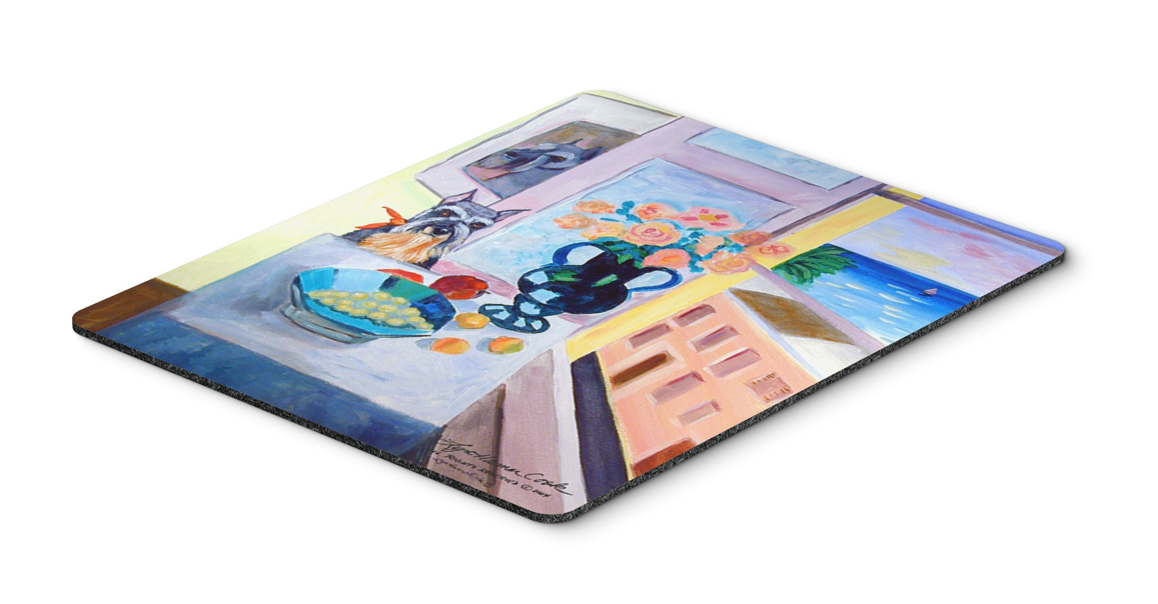 Caroline's Treasures 7255MP Schnauzer Mouse Pad - Large Washable Non-Slip Desk Mat for Home Office, Gaming & Computer Work | Cute Dog Design Hot Pad & Trivet for Kitchen Use