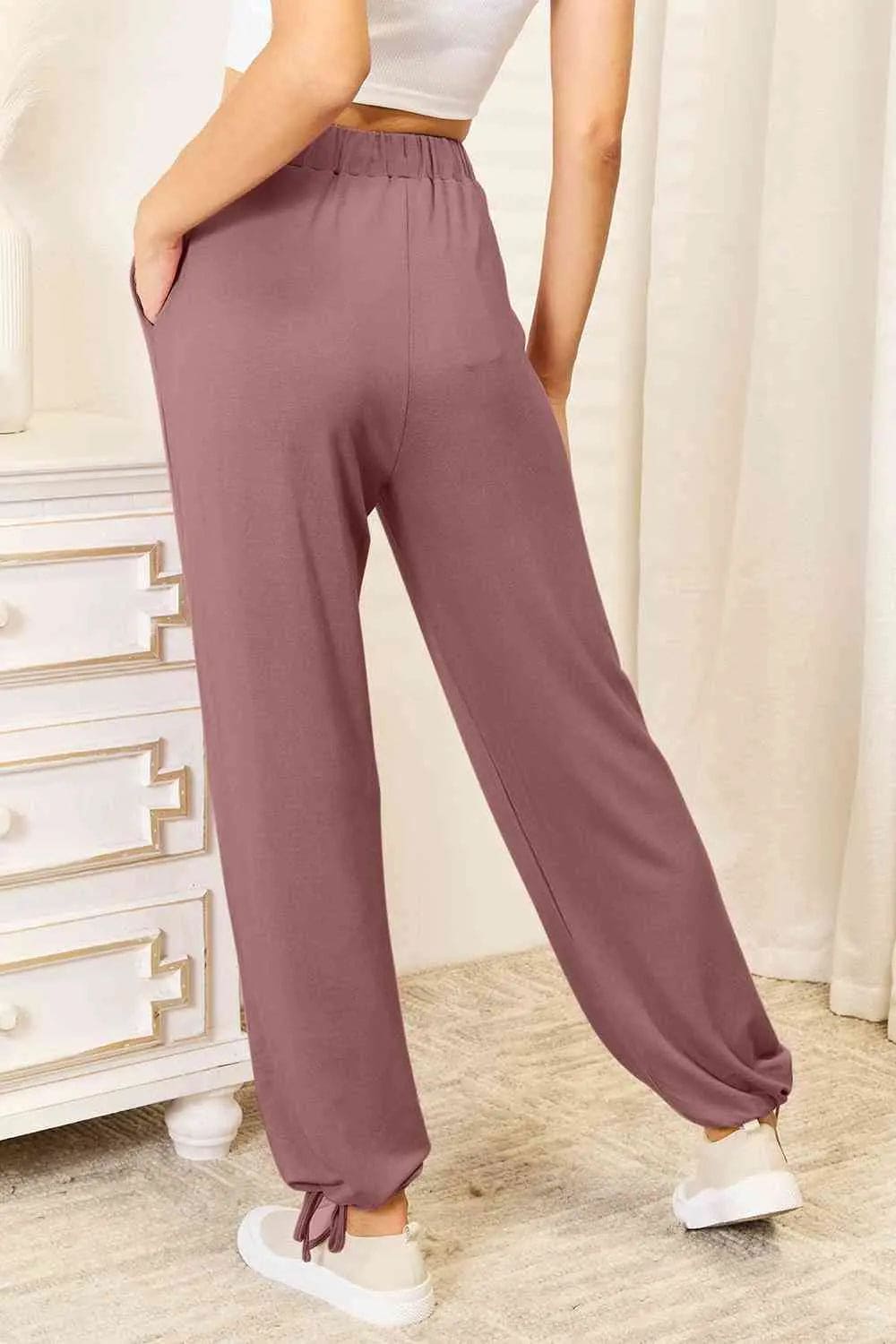 Soft Rayon Drawstring Waist Pants for Women - Full Length Comfort with Pockets | Casual Lounge, Yoga & Everyday Wear