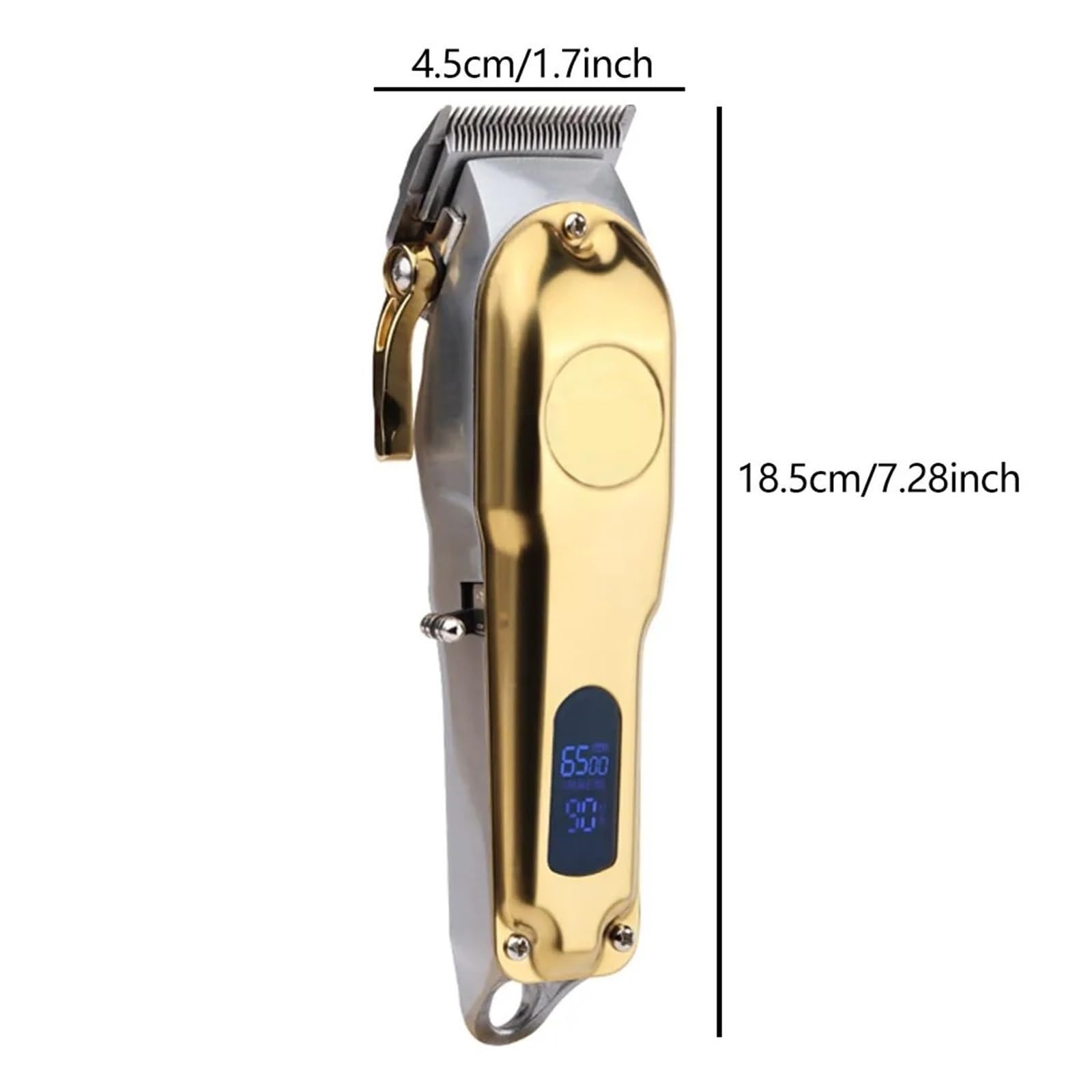 Professional Electric Hair Clipper for Men - Rechargeable USB Metal Hair Trimmer & Shaver with Gold Finish | Barber-Grade Cutting Machine for Home & Salon Use