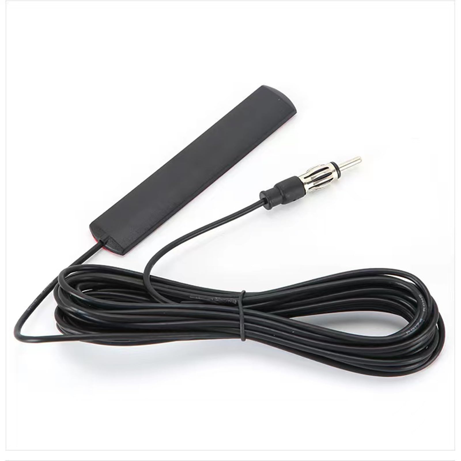 Universal Car Radio Antenna AM FM Hidden Windshield Adhesive Mount Patch Antenna with 10FT Cable & DIN Plug - Compatible with Vehicle, Truck, SUV Car Stereo Media Receiver - Perfect for Clear Radio Reception While Driving