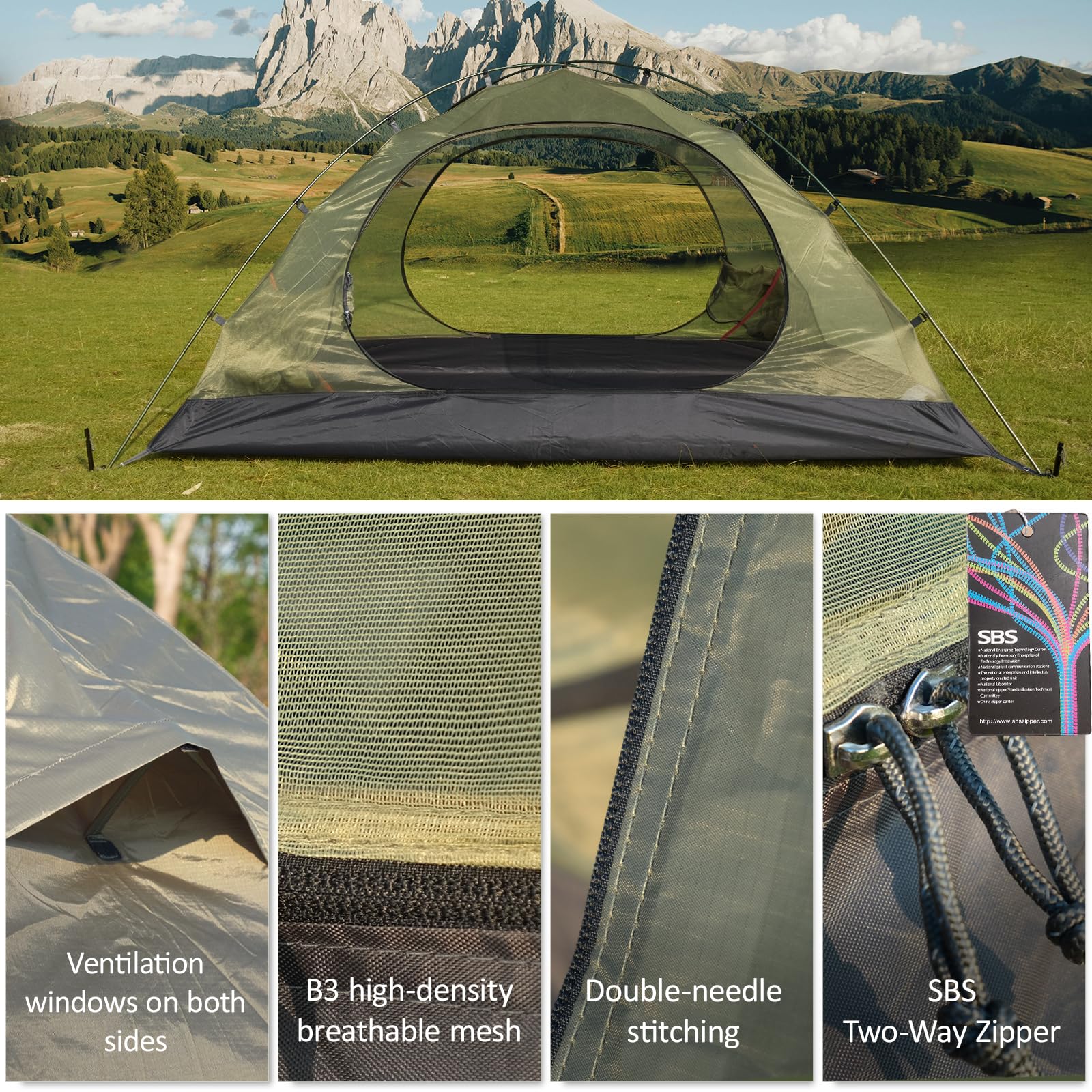 1-2 Person 4 Season Backpacking Tent - Ultralight Winter Camping Tent for Extreme Cold Weather, Waterproof Double Layer Easy Setup Tent for Hiking, Mountaineering & Family Outdoor Adventures | Perfect for Alpine Expeditions & Snow Camping