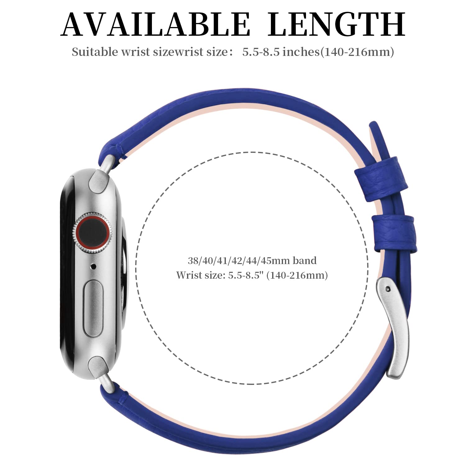 Premium Fullmosa Genuine Leather Bands for Apple Watch 38mm 40mm 41mm 42mm 44mm 45mm 49mm - Stylish Replacement Strap Compatible with iWatch Series 9/8/7/6/5/4/3/2/1/SE/Ultra - Perfect for Women's Business, Casual & Formal Occasions