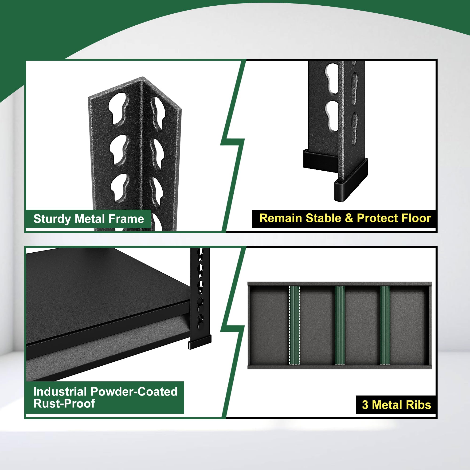 Heavy Duty Garage Shelving 880LBS Capacity, 40