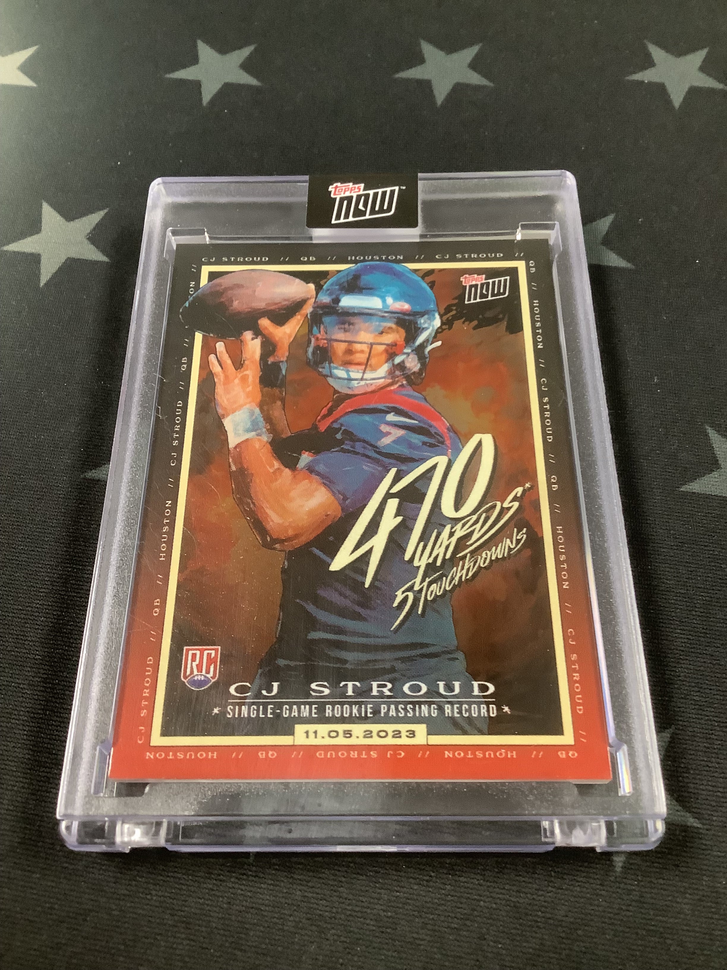 2023 Topps NOW CJ Stroud Single Game Passing Record CJ1 Football Card - Collectible Sports Memorabilia for NFL Fans & Card Collectors - Perfect for Display, Trading, and Investment