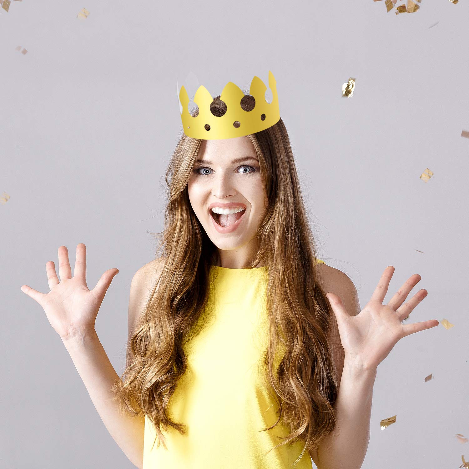 28-Piece Golden Paper Crowns Set - King & Birthday Party Hats for Kids & Adults - Perfect for Birthdays, Weddings, Costume Parties & Festive Celebrations