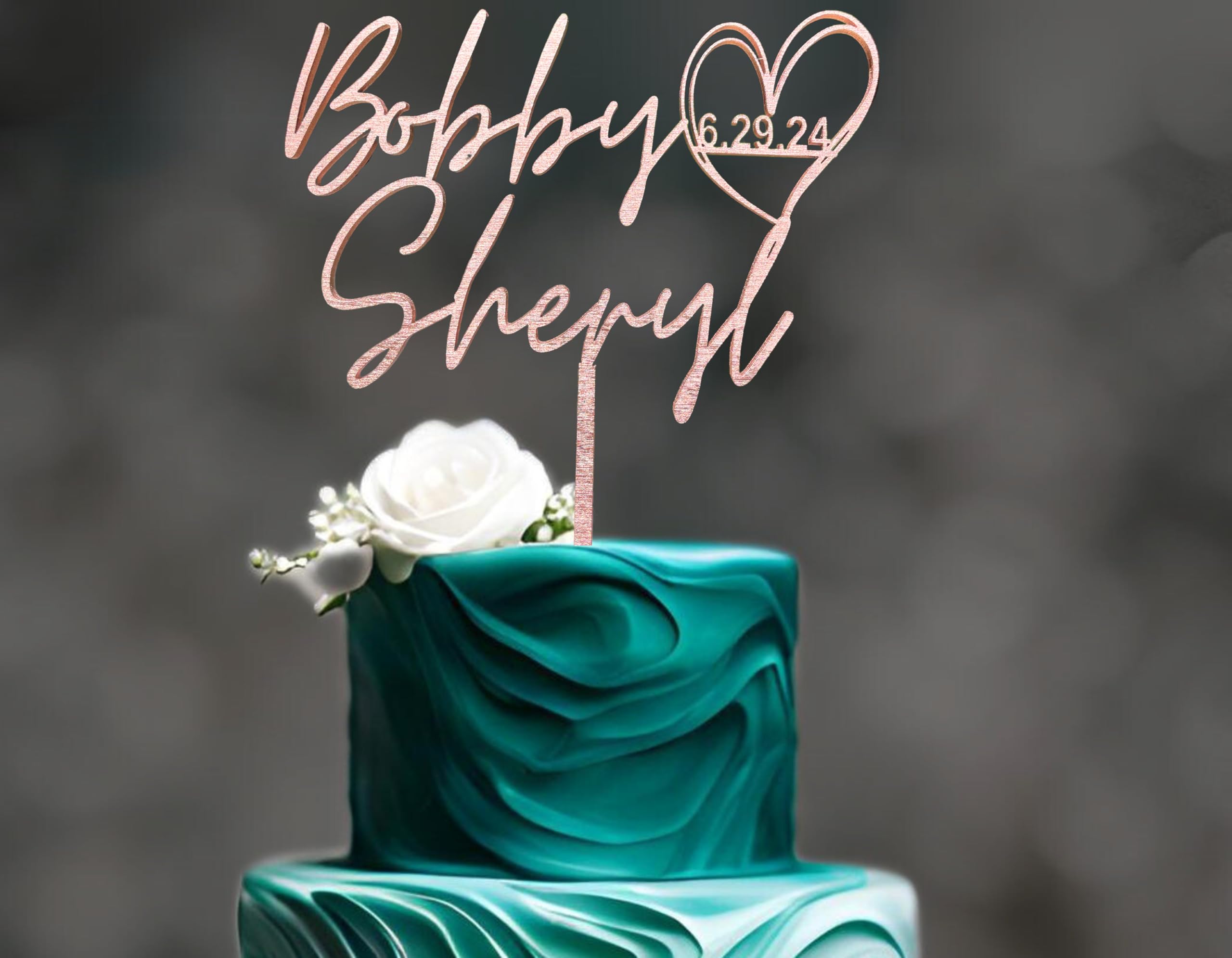 Personalized Wedding Cake Toppers - Custom Bride & Groom Name Cake Topper | Premium Baltic Birch Mr & Mrs Cake Decor | Anniversary & Engagement Party Decorations | Perfect for Weddings, Bridal Showers & Romantic Celebrations