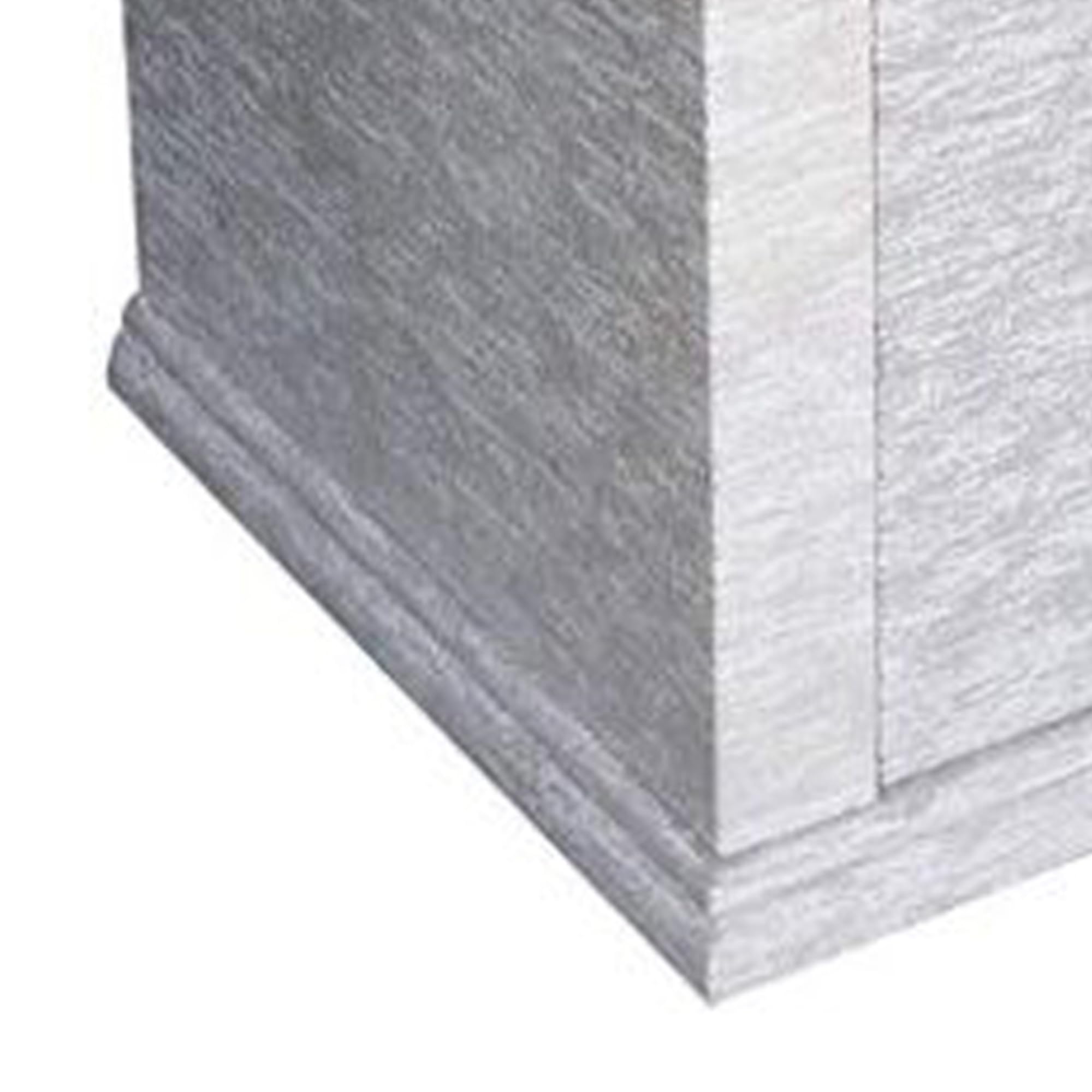 Benjara Grey Fabric Upholstered Wooden Nightstand with 2 Drawers - Modern Bedside Table for Bedroom, Living Room & Guest Room