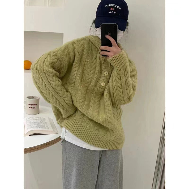 Vintage 1950s Loose Knit Hoodie - Cozy Autumn Winter Sweater for Women | Casual Outfit & Layering Staple