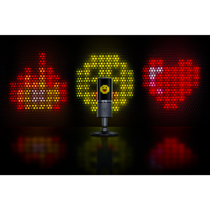 Razer Seiren Emote USB Condenser Microphone - Professional Streaming & Gaming Mic with Custom Emote Button for Twitch, Discord & YouTube - Perfect for Streamers, Gamers & Content Creators