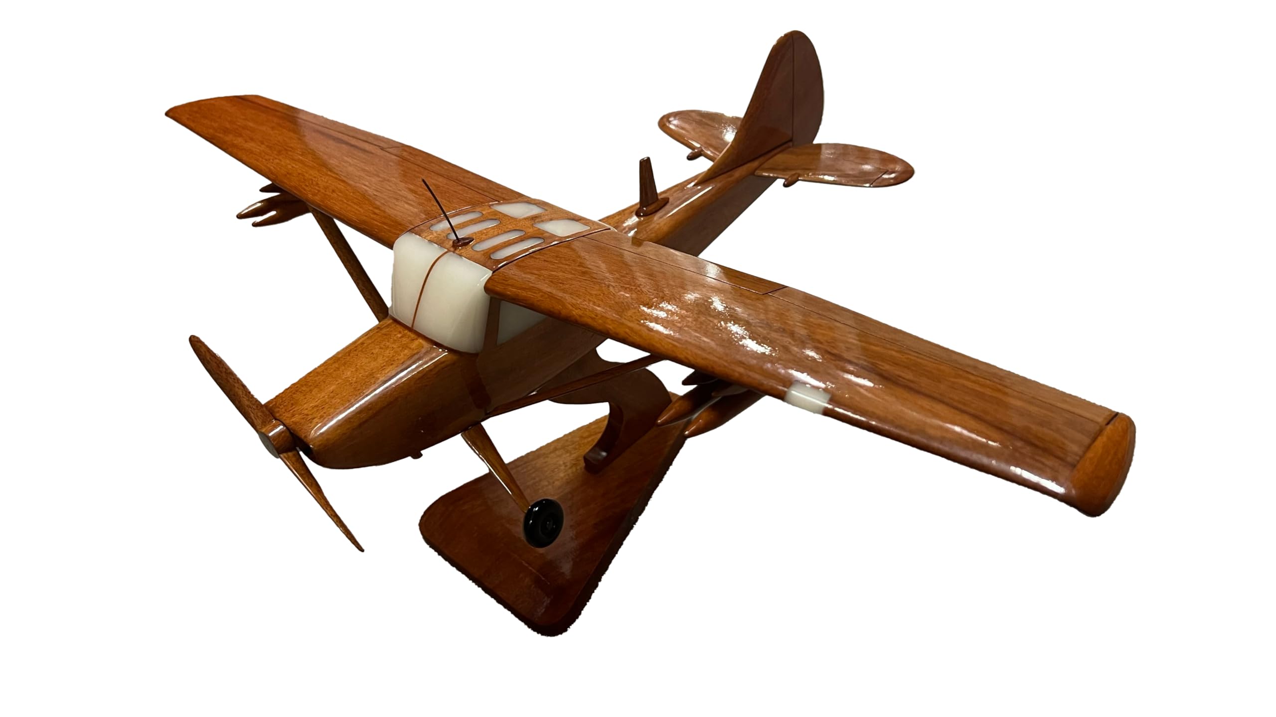 Premium Mahogany Wood Desktop Airplane Model - Handcrafted Wooden Aircraft Decor for Office & Home - Perfect Gift for Aviation Enthusiasts & Collectors (Use as Desk Decor, Bookshelf Display, or Aviation-Themed Room Accent)