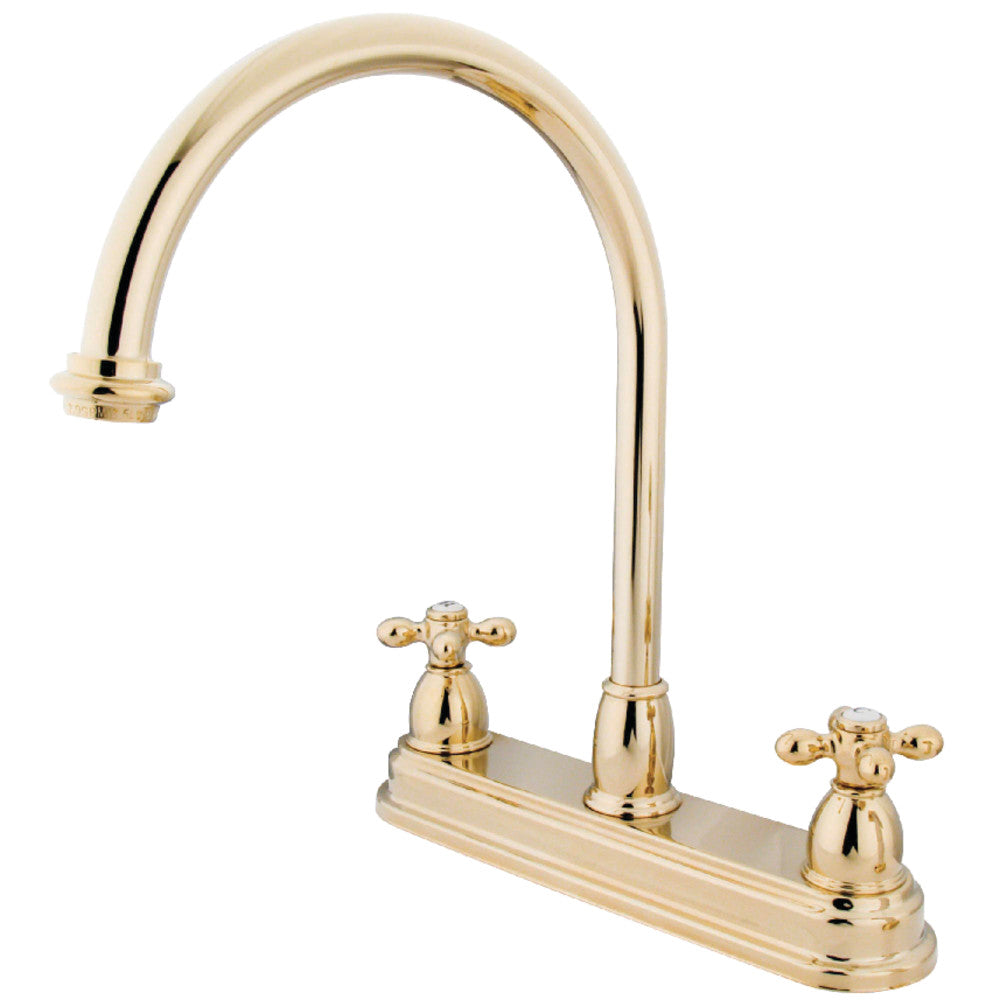 Kingston Brass KB3745AX Restoration Centerset Kitchen Faucet - Vintage Style Single Handle Pull-Down Sprayer for Farmhouse & Modern Kitchens