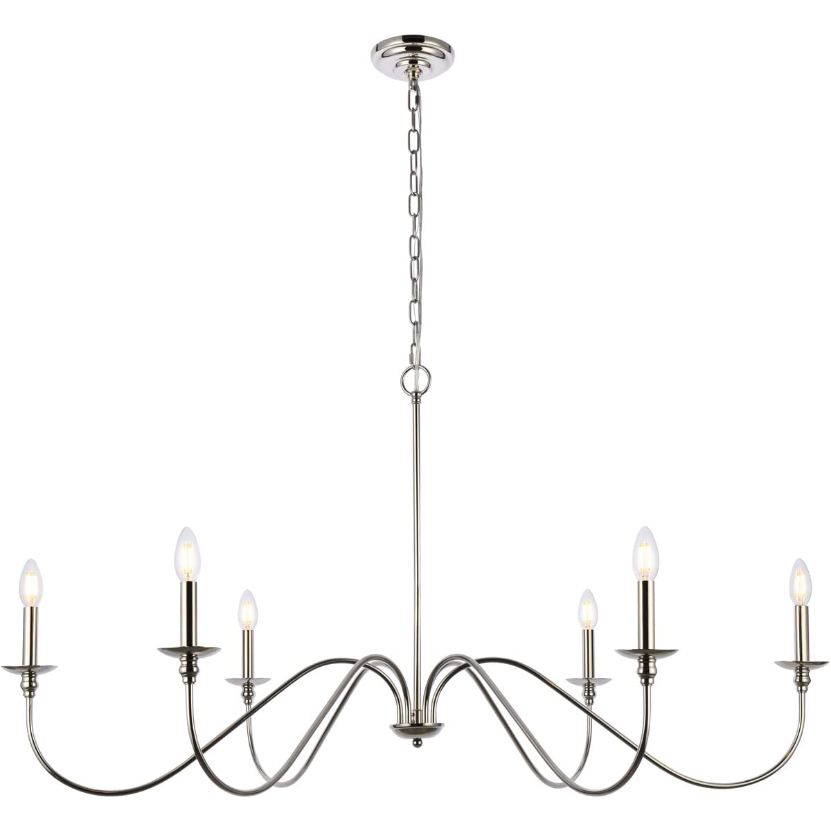 Rohan Collection 6-Light Chandelier - Modern Crystal Ceiling Light Fixture for Dining Room, Living Room & Bedroom | Elegant Lighting for Home Decor & Interior Design
