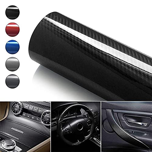 5D Carbon Fiber Vinyl Wrap for Cars & Motorcycles - Silver | High Glossy Finish for Interior/Exterior Styling