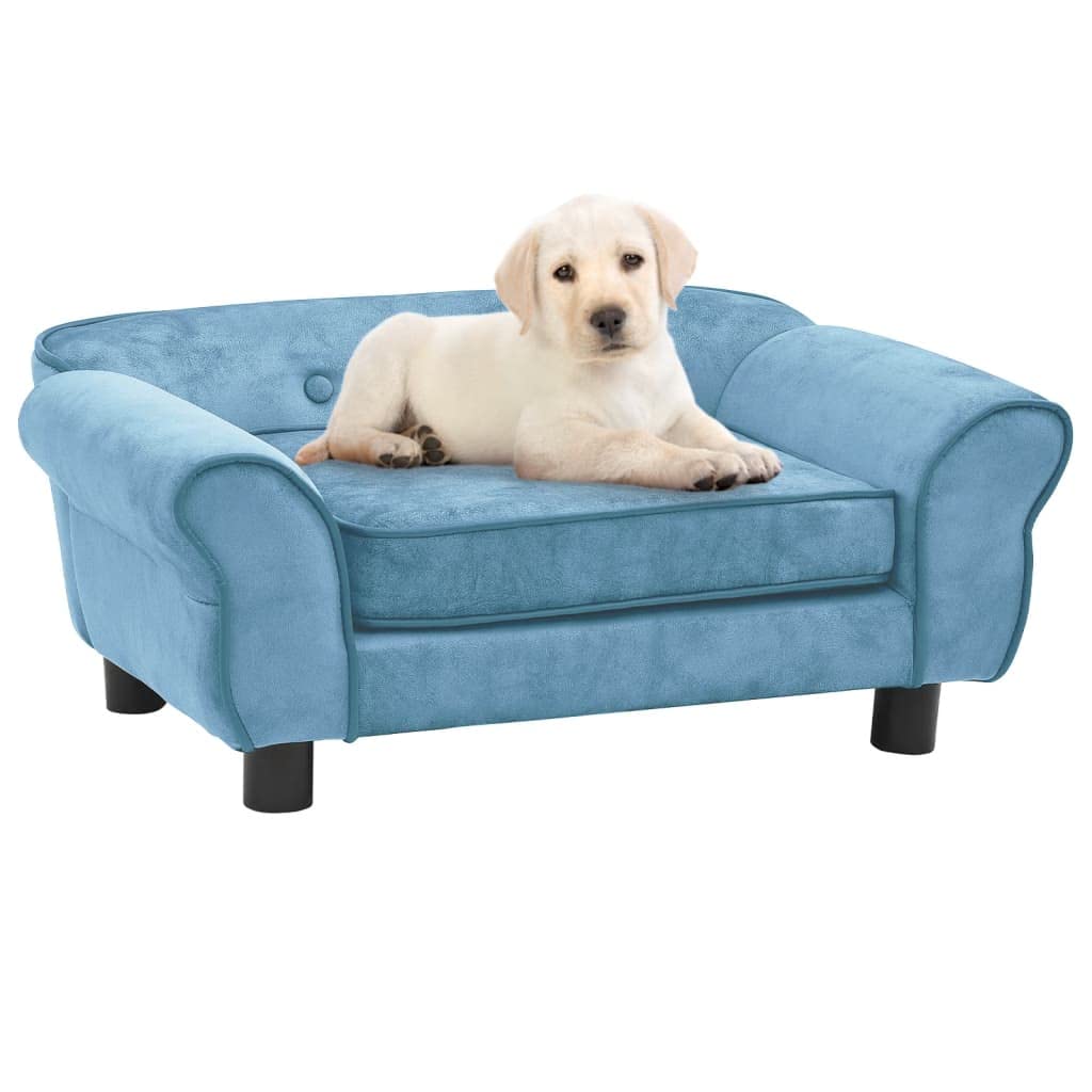 Turquoise Plush Small Dog Sofa & Cat Couch with Anti-Slip Wooden Frame - Washable Pet Bed for Poodles, Shih Tzus & Small Breeds - Cozy Pet Furniture for Living Room, Bedroom & Pet-Friendly Spaces