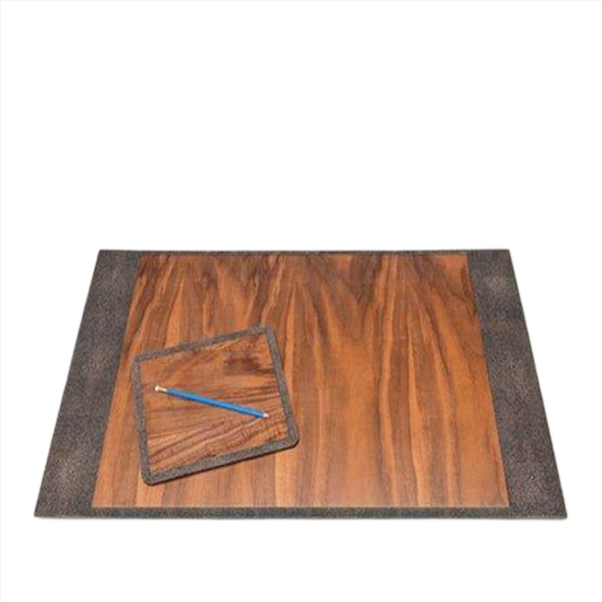 Premium Crosby Faux Shagreen Desk Blotter Set - Dark Mushroom Color | Elegant Office Desk Accessory for Professional Workspace & Home Office Organization