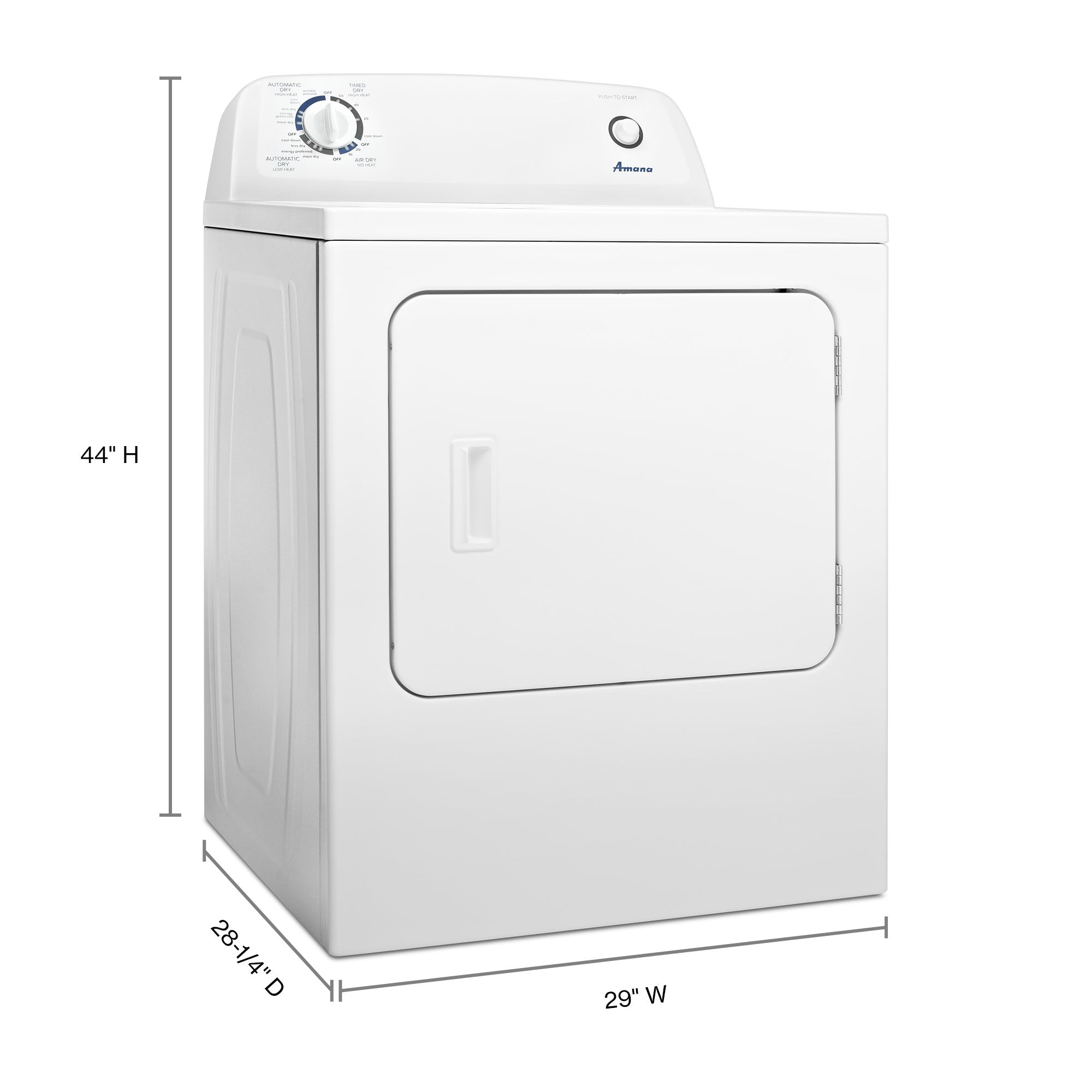 Amana White Gas Dryer 6.5 Cu. Ft. NGD4655EW - Large Capacity, Energy Efficient Clothes Dryer for Home & Laundry Room