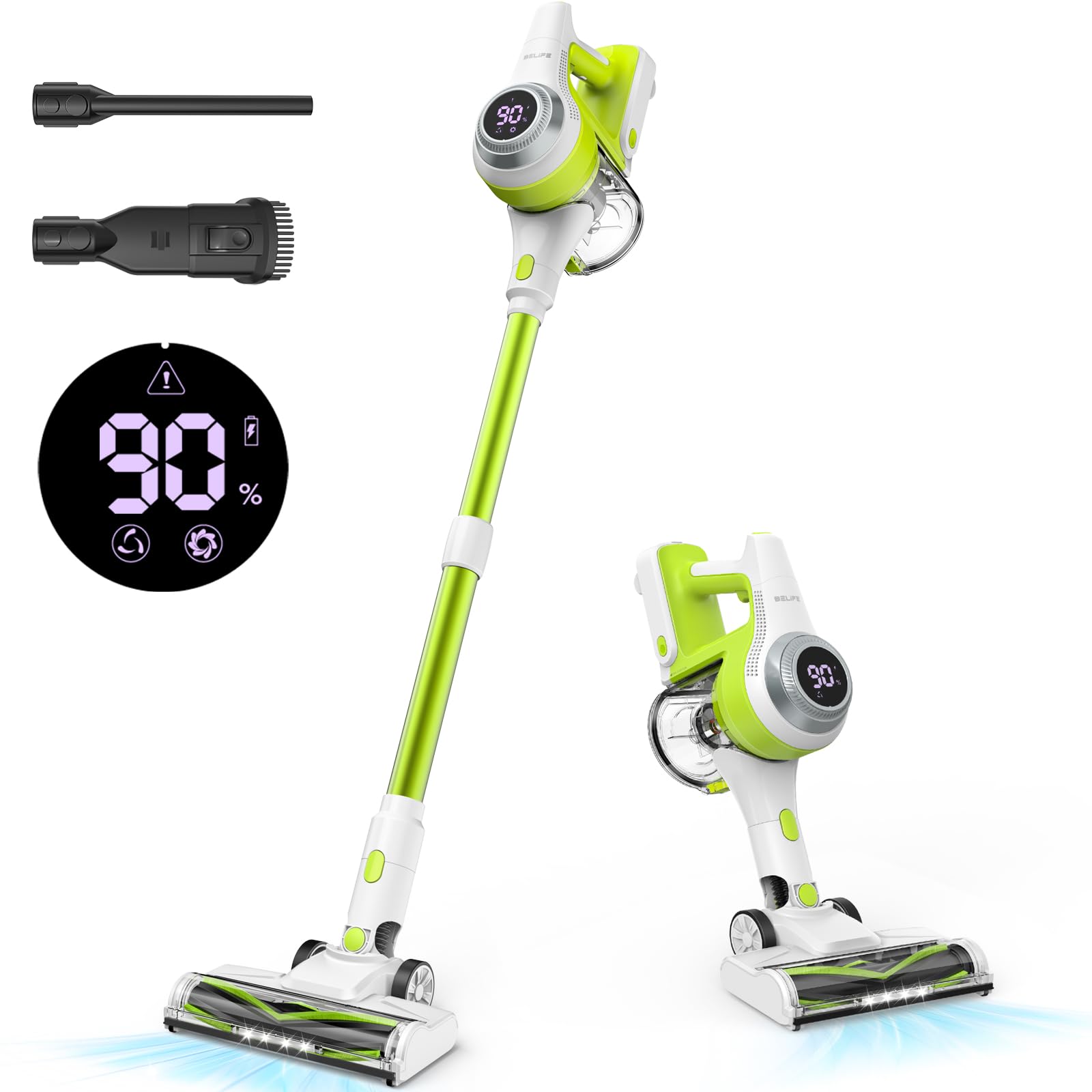 Belife 2200mAh 22.2V Replacement Battery for DEH229 Cordless Vacuum Cleaner - High Capacity Rechargeable & Detachable Battery with 30 Min Runtime (Green) - Perfect for Home Cleaning, Car Detailing & Pet Hair Removal