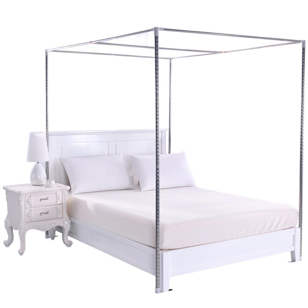 Taiyucover 4 Corner Bed Canopy Frame Post Bracket - Stainless Steel Support for Twin/Twin XL/Full/Queen/King/California King Size Beds - Perfect for Mosquito Nets & Bedroom Decor (Queen Size, 22MM Steel Frame) - Ideal for Outdoor Camping, Indoor Bedroom Canopy & Nursery Decor