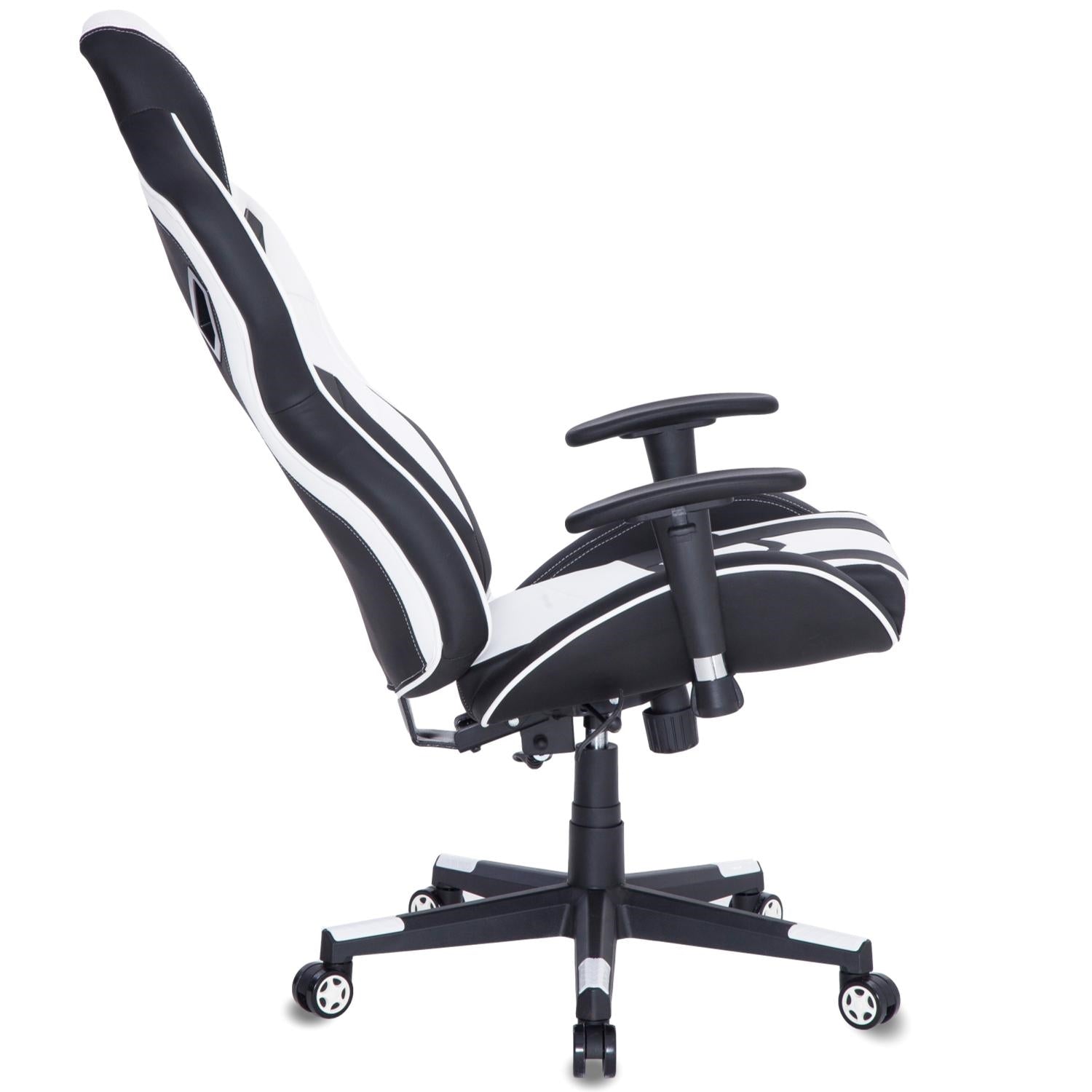 PRO X Series 0052 Ergonomic Gaming Chair - Black & White - High Back Racing Style with Lumbar Support for PC, Office, and Esports Gamers