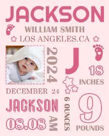 Birth Information Style 1 - Pink