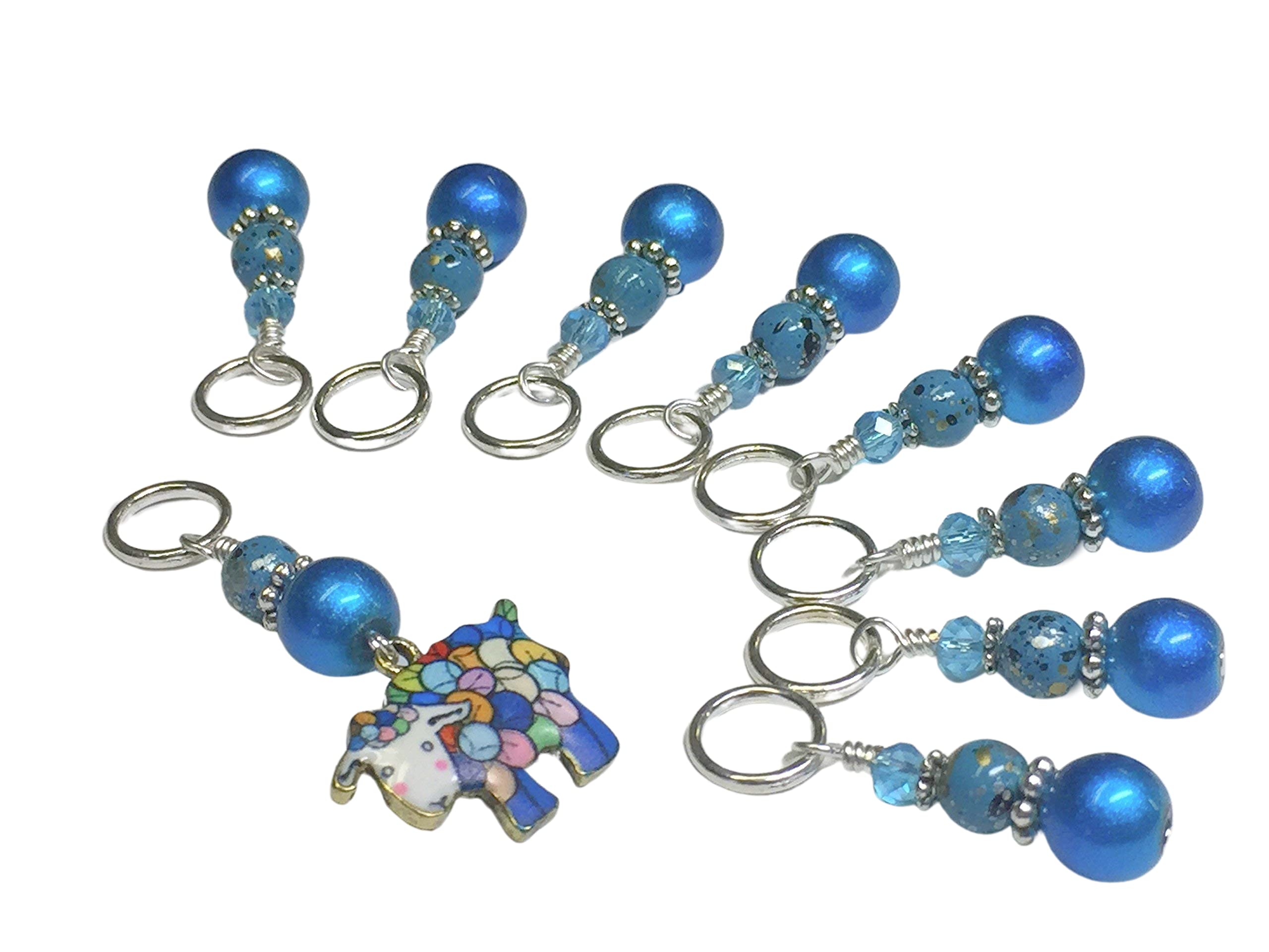 Premium Blue Stitch Marker Set for Knitting & Crochet - 50pcs Sheep-Shaped Progress Keepers with Locking Rings | Perfect for Yarn Projects, DIY Crafts, and Handmade Gifts (Great for Beginners & Advanced Knitters)