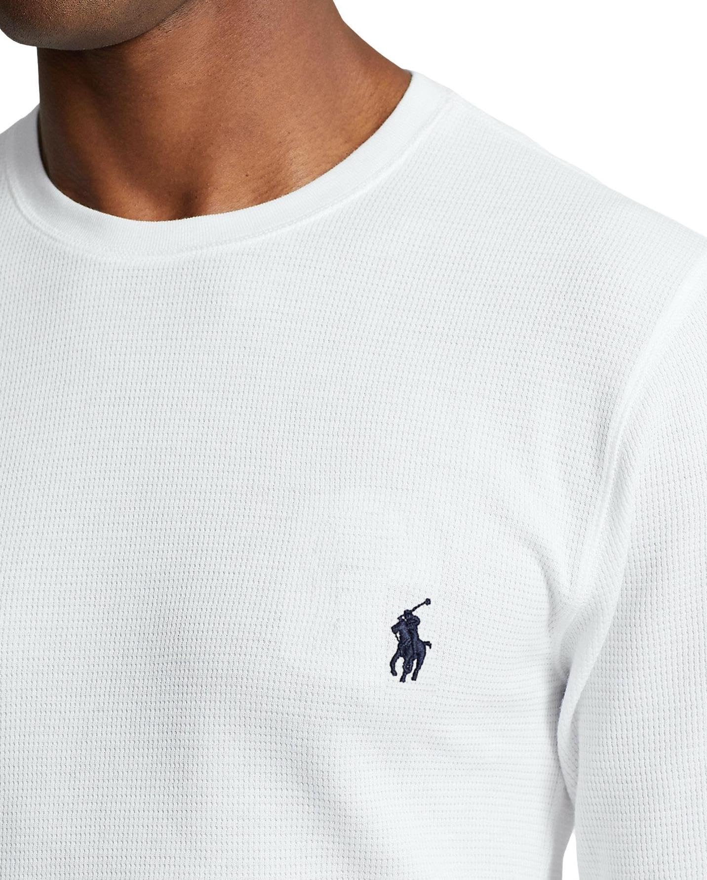 Ralph Lauren Polo Men's Long Sleeve Cotton T-Shirt - Soft Thermal Sleepwear & Lounge Shirt for Casual Wear, Winter Layering & Home Comfort