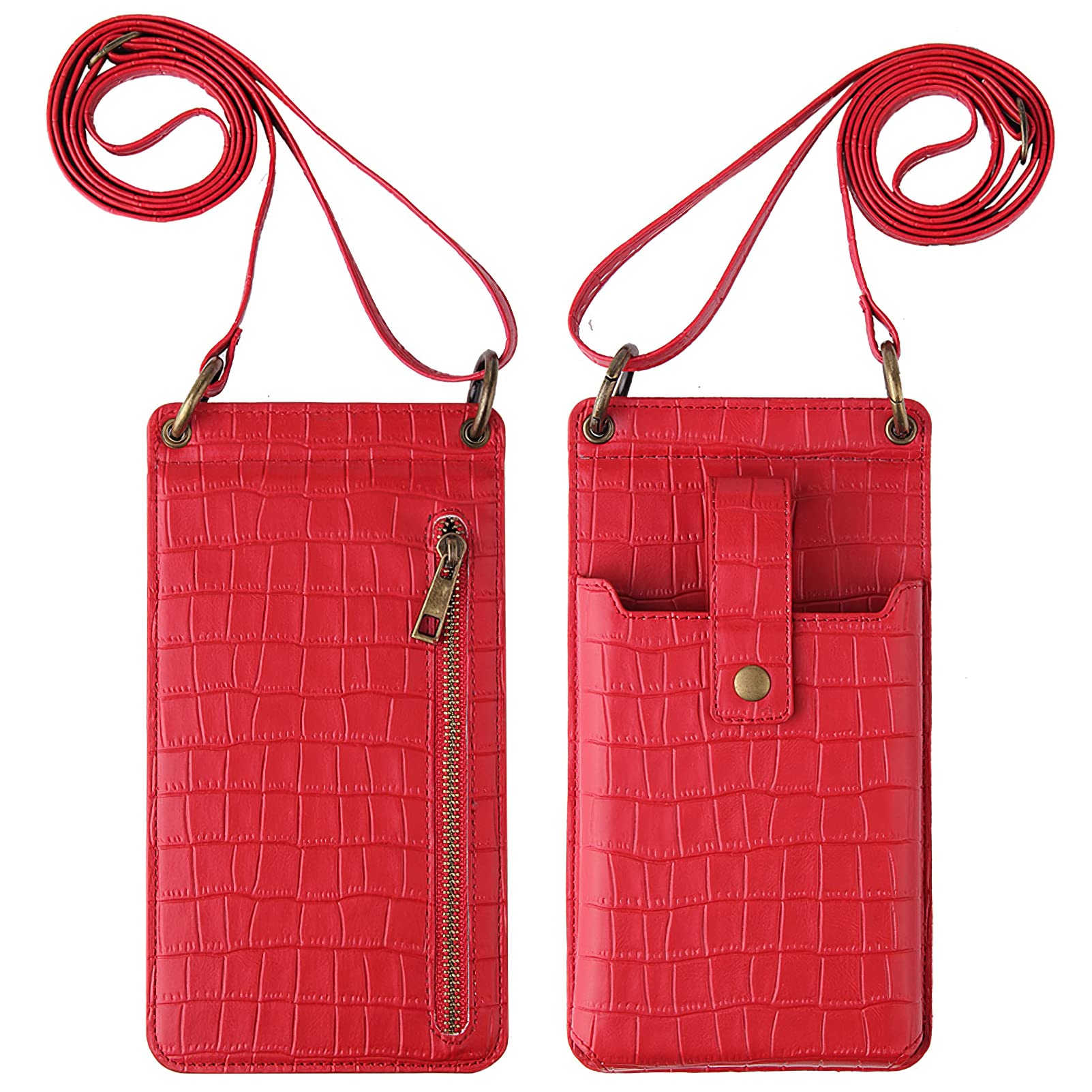 apott Mini Leather Shoulder Bag - Slim Wallet Phone Purse with Adjustable Strap, Card Slots & Mirror | Perfect for Women's Everyday Use, Travel, Shopping & Night Out