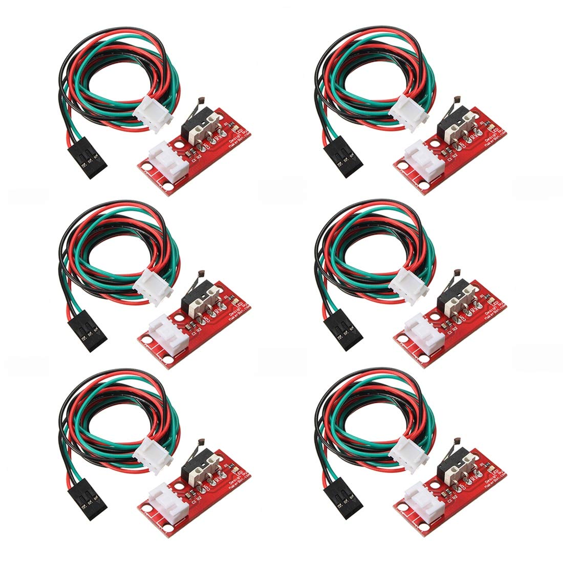 6pcs Endstop Limit Mechanical Switch with Cable for CNC & 3D Printer RAMPS - Precise Positioning Sensor for DIY 3D Printing & CNC Machining Projects (Home Workshop & Maker Space Use)