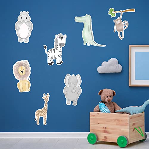 Custom Safari Animal Wall Decals for Kids - Peel & Stick Vinyl Wall Stickers (12