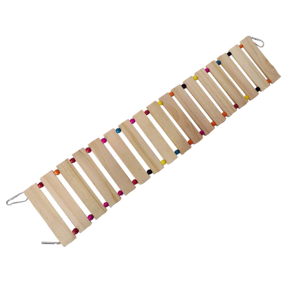 Balacoo Natural Wood Parrot Swing & Ladder Toy - Bird Stand, Perch & Climbing Toy for Parrots, Cockatiels, Lovebirds - Perfect for Bird Cages, Aviaries & Chicken Coops