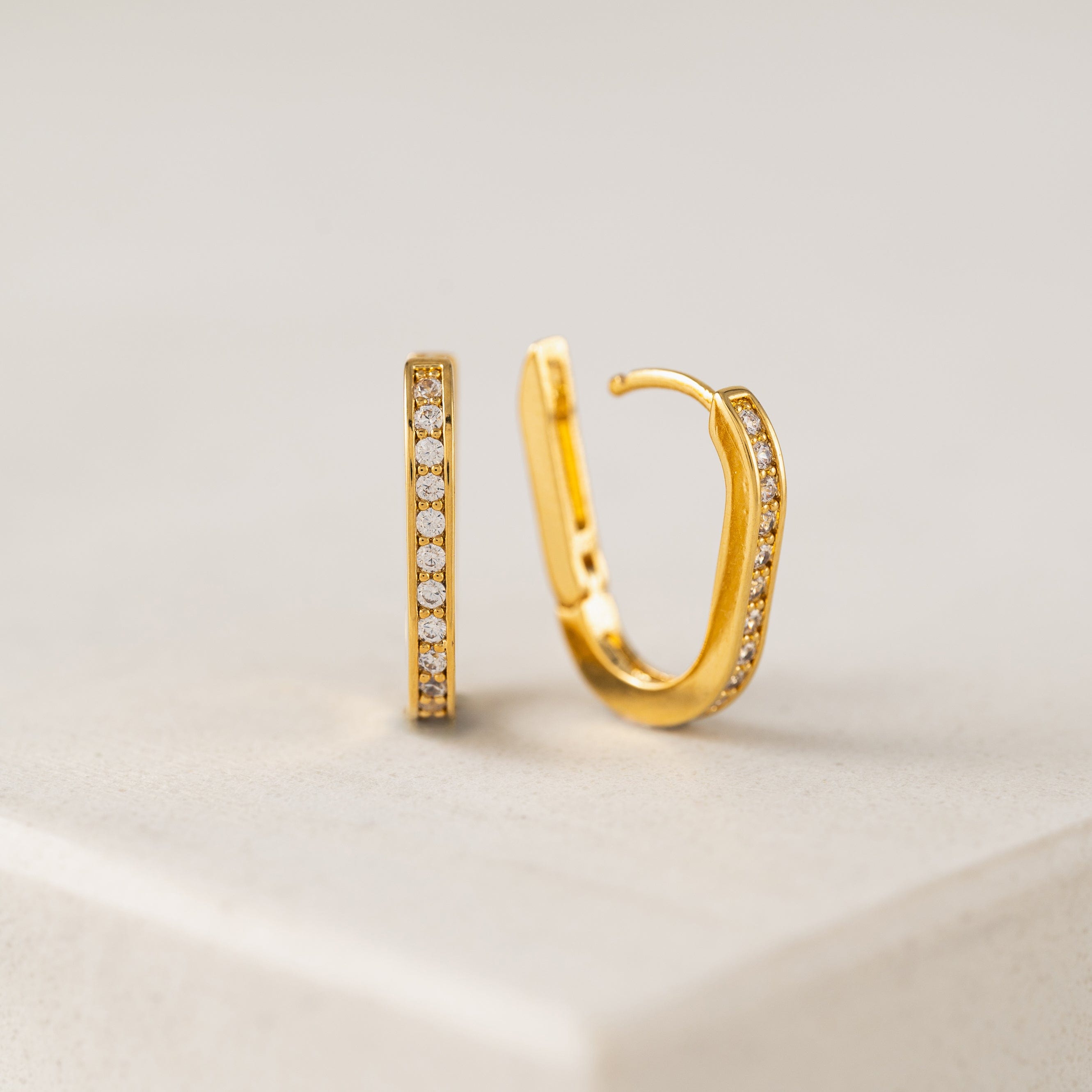 Solana Paperclip Hoop Earrings - Trendy Minimalist Gold Plated Dangle Earrings for Women | Perfect for Everyday Wear, Office & Date Night