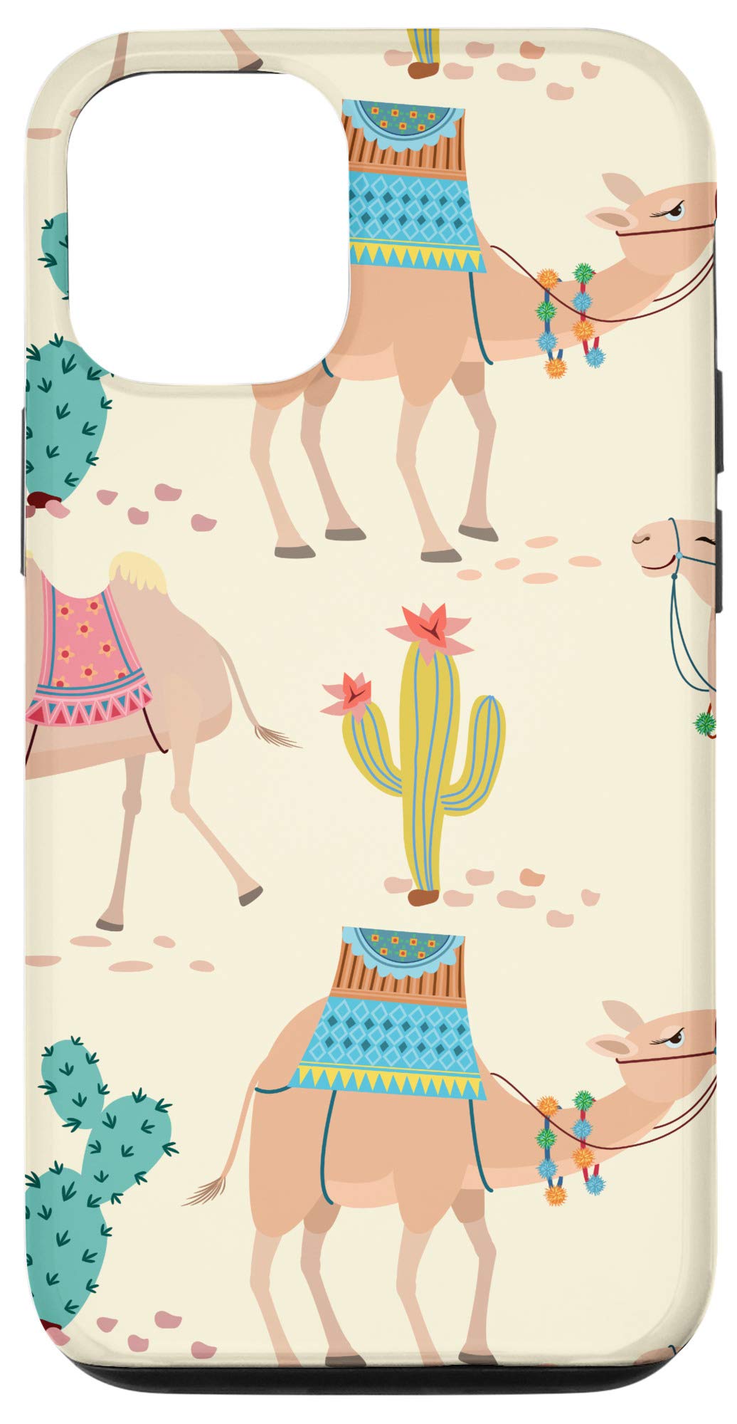 iPhone 12/12 Pro Cactus Lover Case - Cute Camel & Desert Animal Pattern Protective Cover | Perfect Gift for Nature Enthusiasts & Outdoor Adventures
