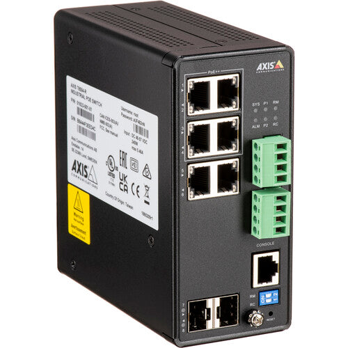 Axis Communications T8504 R 4 Port Managed Industrial PoE Switch - High Performance Network Switch for Industrial Automation, Security Cameras & IoT Devices