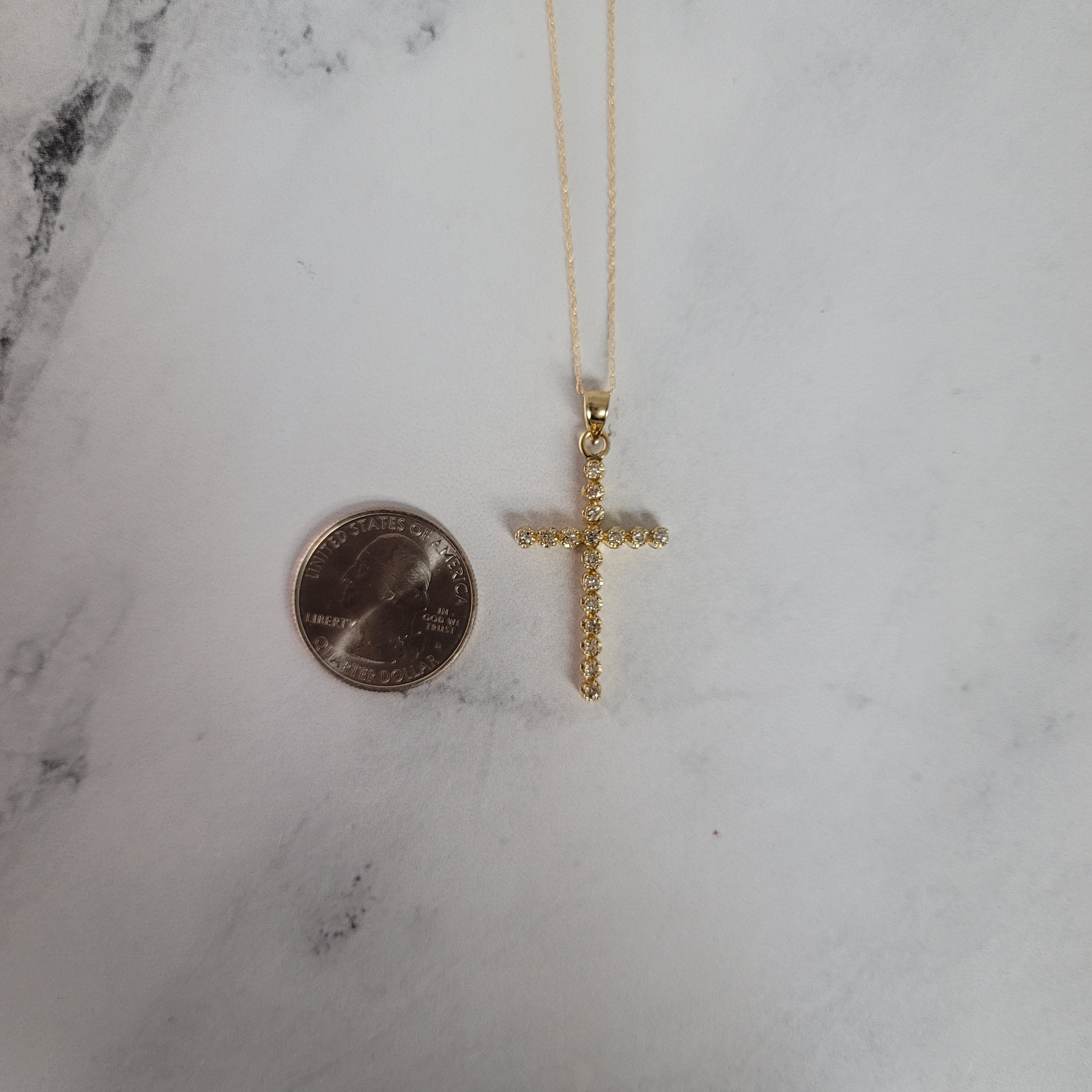 0.5 Carat Diamond Cross Pendant Necklace in 14K Yellow Gold - Perfect for Gifts, Religious Occasions & Everyday Elegance