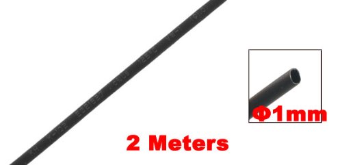 uxcell 1mm Diameter 2 Meters Black Polyolefin Heat Shrink Tubing - for Wire Insulation, Cable Protection & DIY Electronics Repair