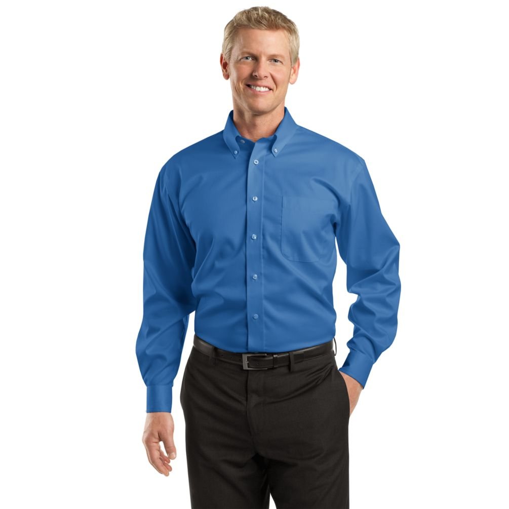 Red House Men's Dobby Non-Iron Button Down Shirt | Wrinkle-Free Dress Shirt for Business Casual & Office Wear | Comfortable Formal Wear for Men