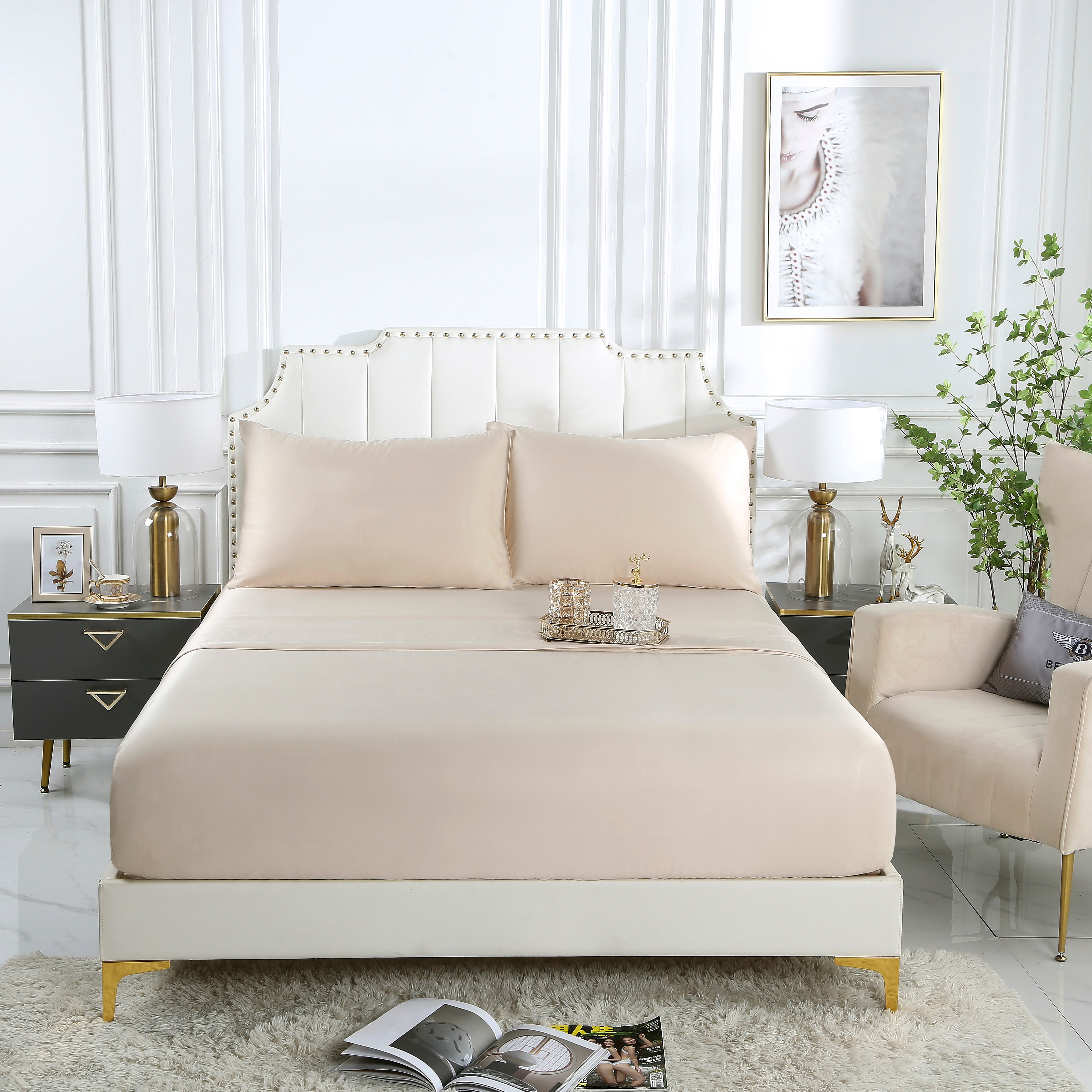 100% Organic Bamboo Sheets King Size Set - Soft, Breathable & Hypoallergenic Bedding for Luxurious Sleep - Perfect for Hot Sleepers & Eco-Conscious Homes
