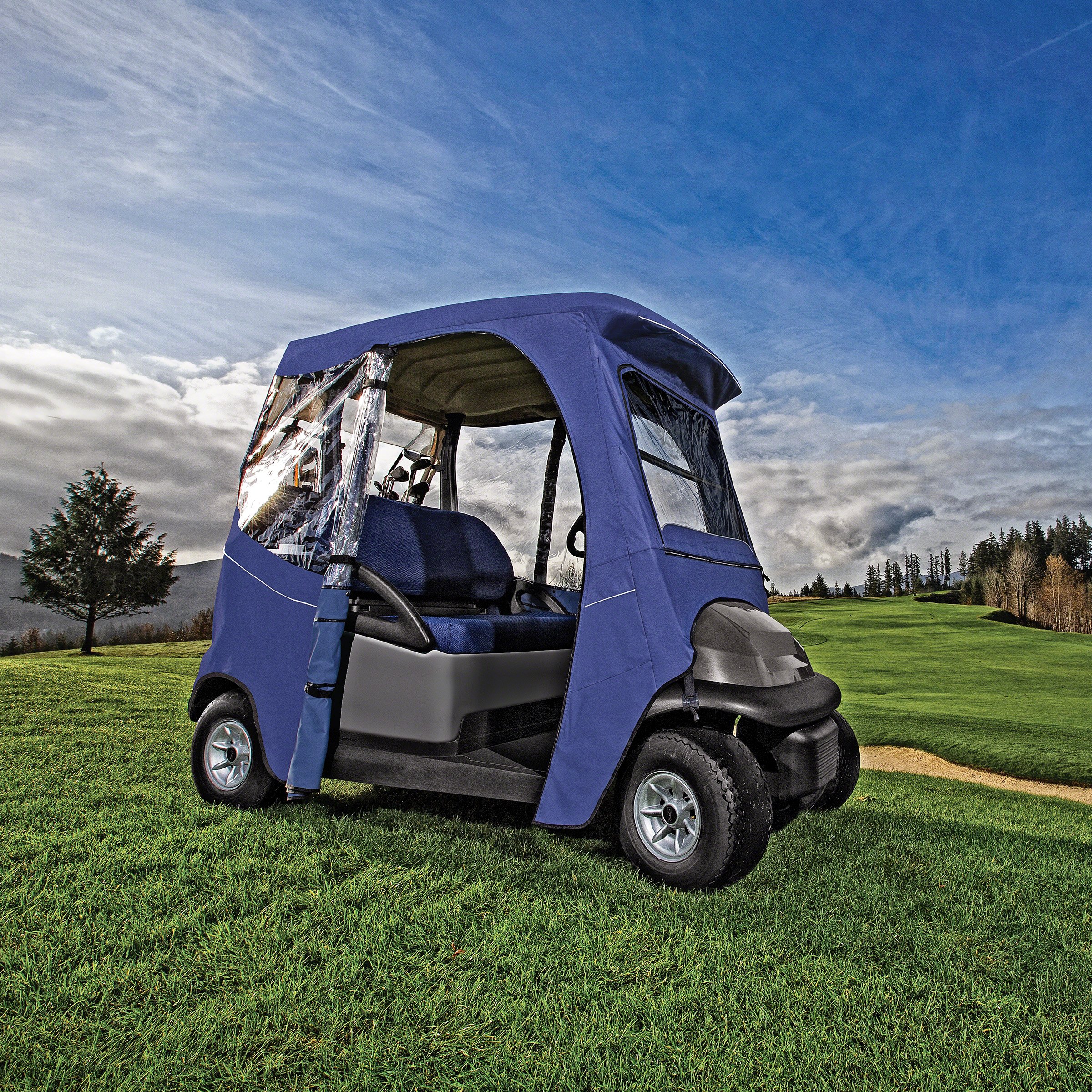 Classic Accessories Fairway Golf Cart Deluxe Enclosure - Waterproof & UV-Resistant Golf Cart Cover for All-Weather Protection | Perfect for Golf Courses, Storage & Outdoor Use