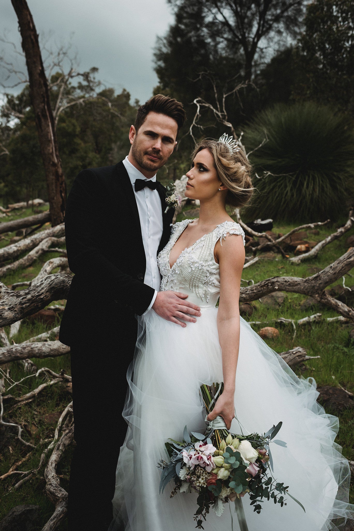 Ethereal Princess Crystal Wedding Crown by Venine & Kezani | Bridal Headpiece for Weddings, Prom, Quinceañera & Photo Shoots