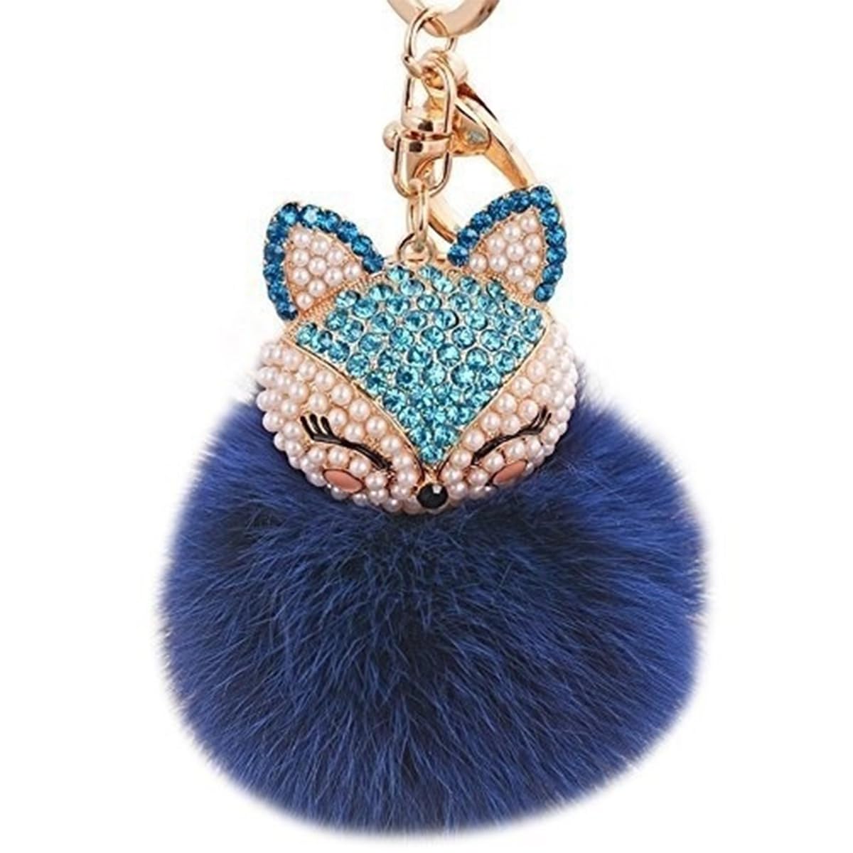 Cute Rabbit Fur Ball Keychain - Soft Animal Key Ring for Car Keys, Bags & Backpacks - Perfect Gift for Pet Lovers & Unique Accessory for Everyday Use