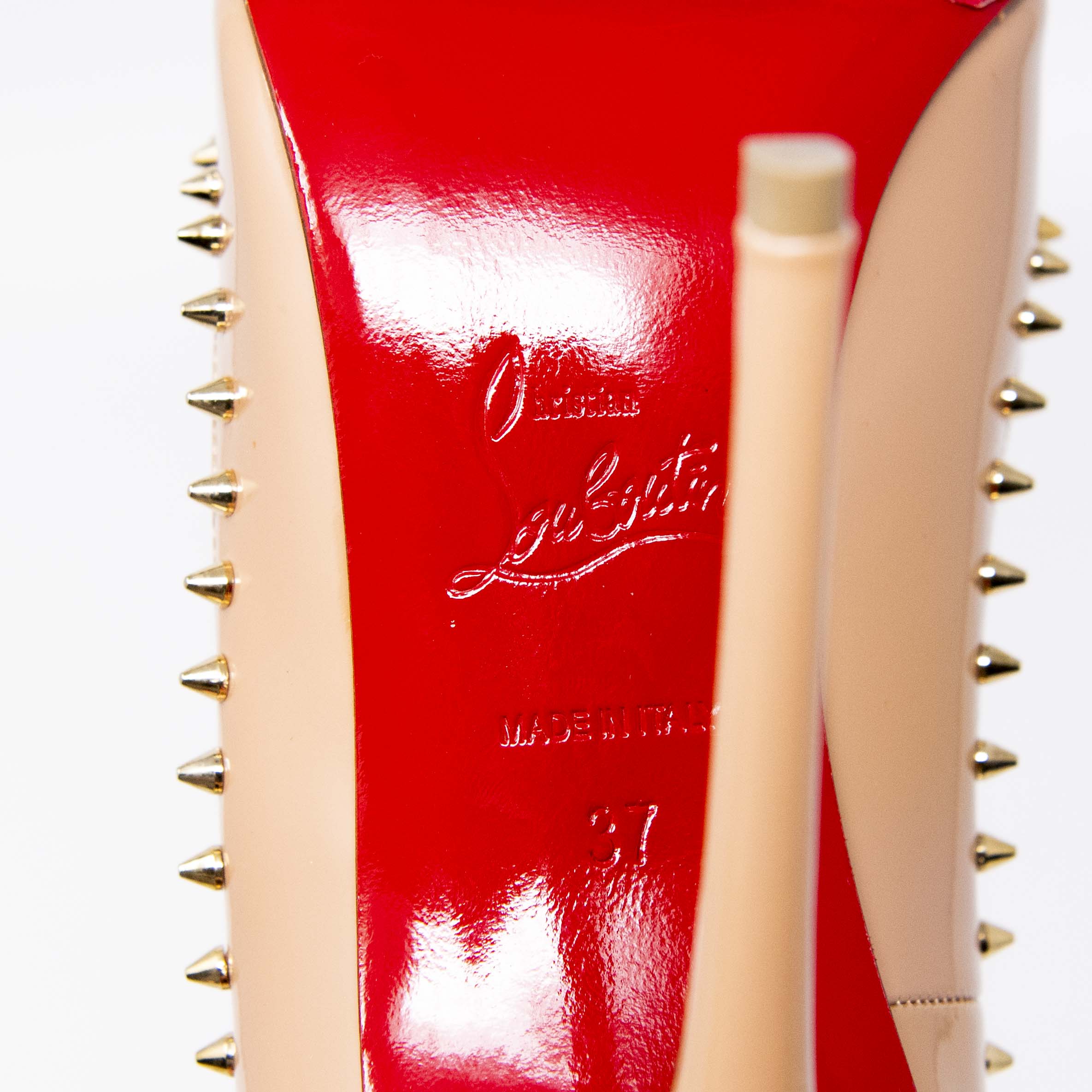 Christian Louboutin Beige Anjalina Pumps Women's Size 37 - Luxury High Heels for Weddings, Parties & Special Occasions