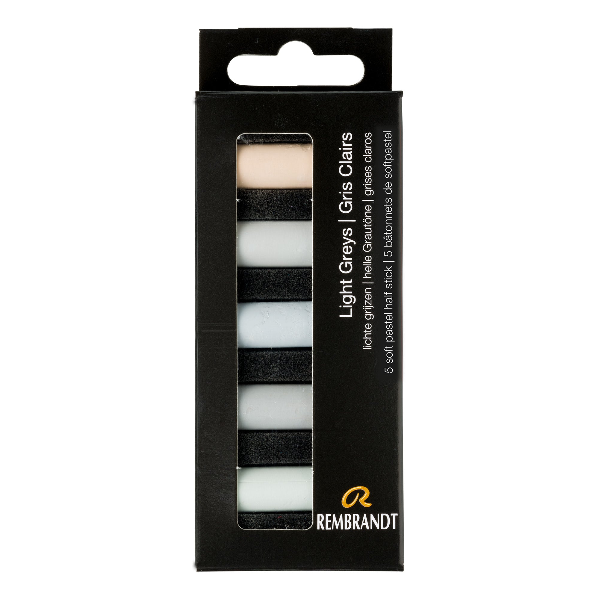 5 Pack Half Stick Soft Pastels - Light Grey for Artists & Sketching | Premium Quality Pastel Sticks for Drawing, Blending & Shading | Ideal for Art Projects, School Supplies & DIY Crafts