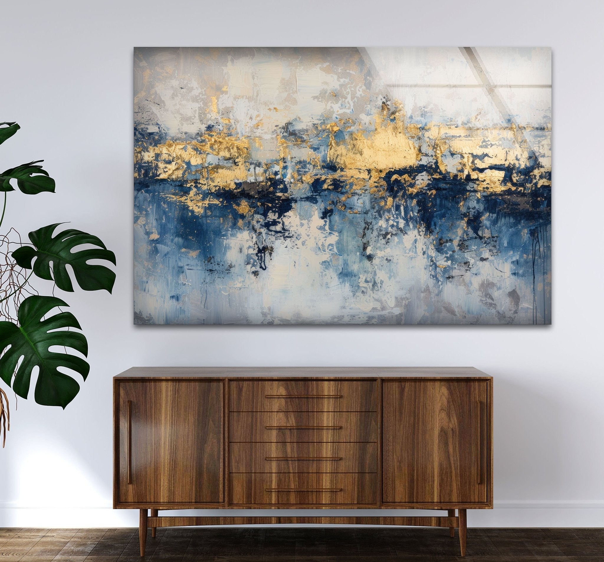Abstract Earth Tone Glass Wall Art - Handmade Modern Home Decor for Living Room, Bedroom & Office