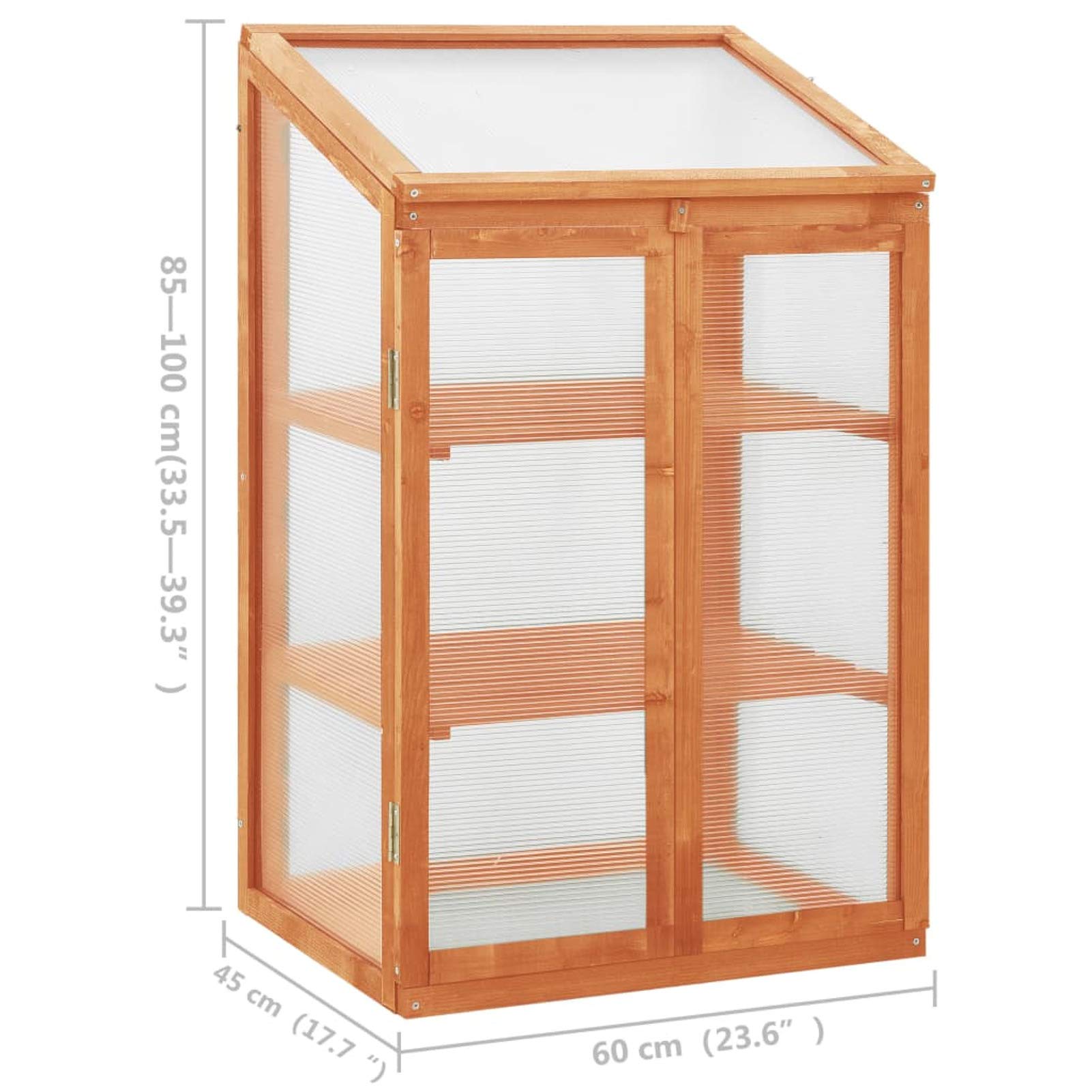Premium Firwood PC Board Greenhouse with Openable Roof & Storage Shelves - 2 Doors Plant Gardening Tent for Herbs, Flowers, Vegetables | Perfect for Balcony, Deck, Garden, Patio & Outdoor Growing