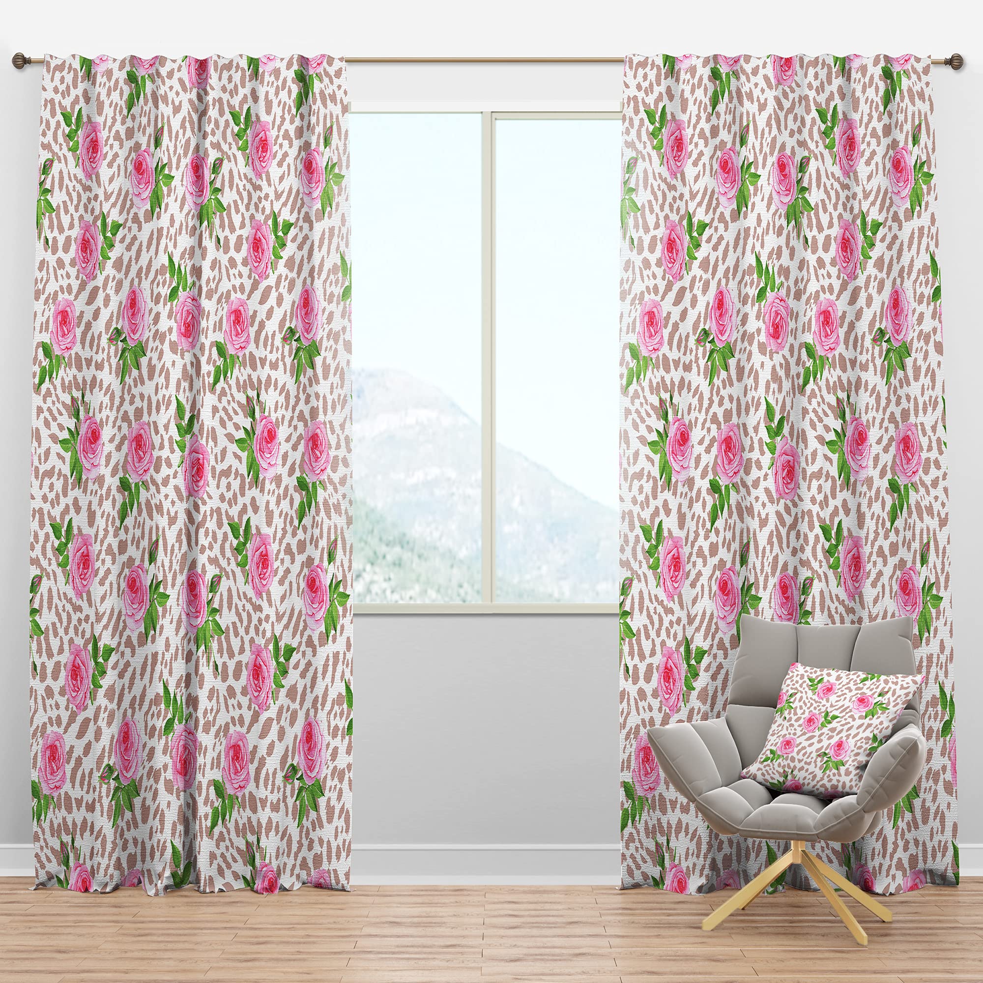 DesignQ Blackout Curtains 'Leopard Fur Safari IV' - Thermal Insulated Single Panel (52x108 inches) for Bedroom & Living Room - Perfect for Light Blocking, Privacy & Energy Savings
